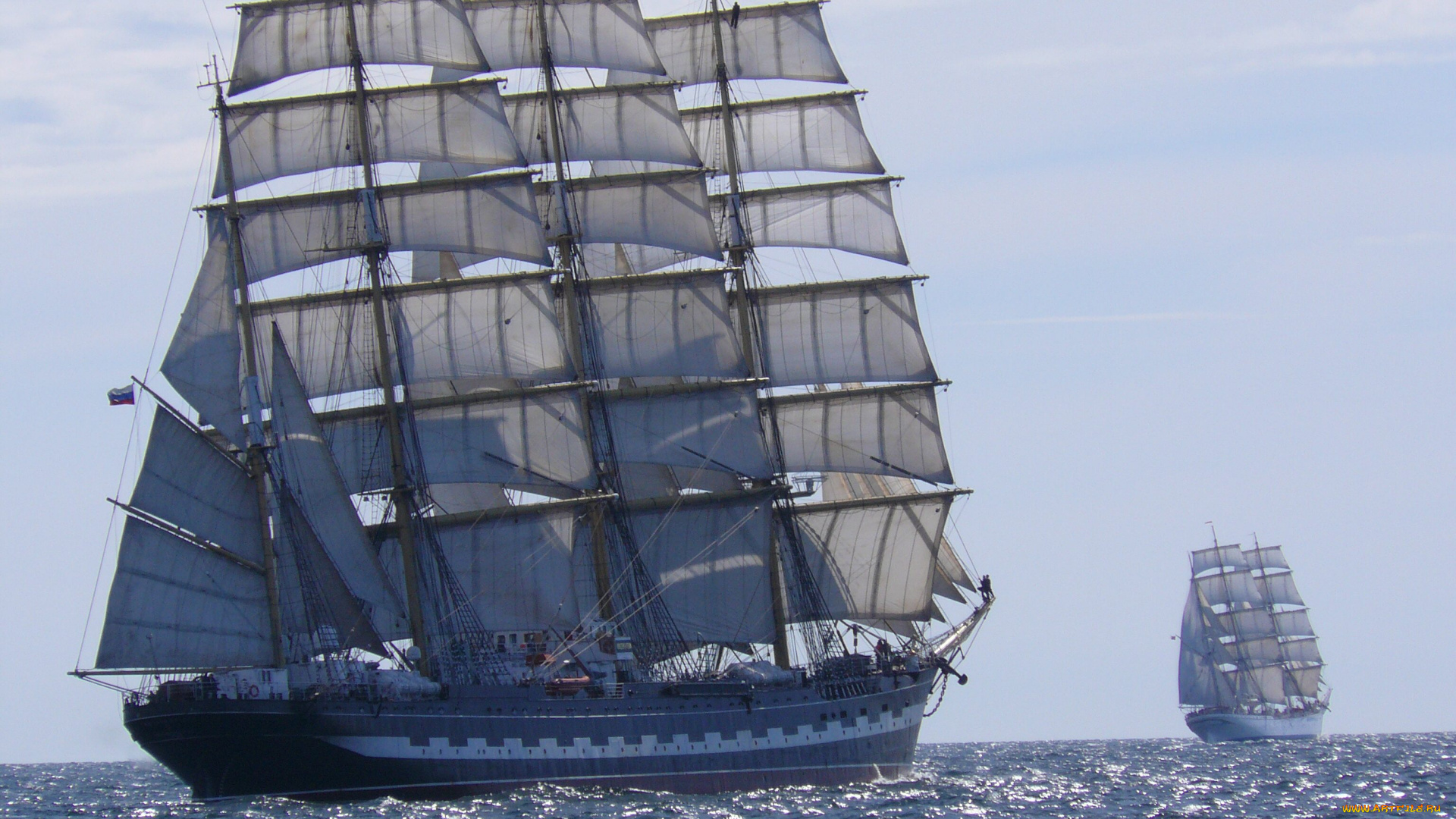 барк, крузенштерн, корабли, парусники, море