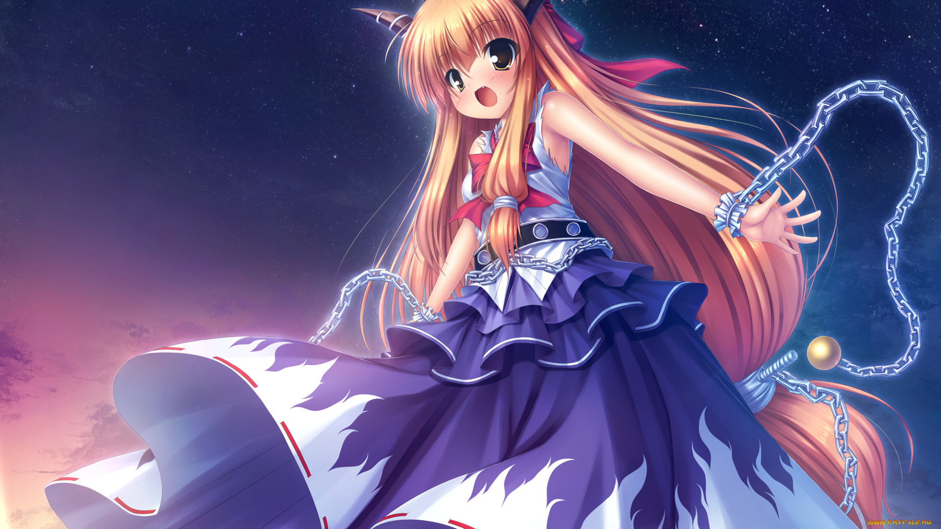 ibuki, suika, аниме, touhou