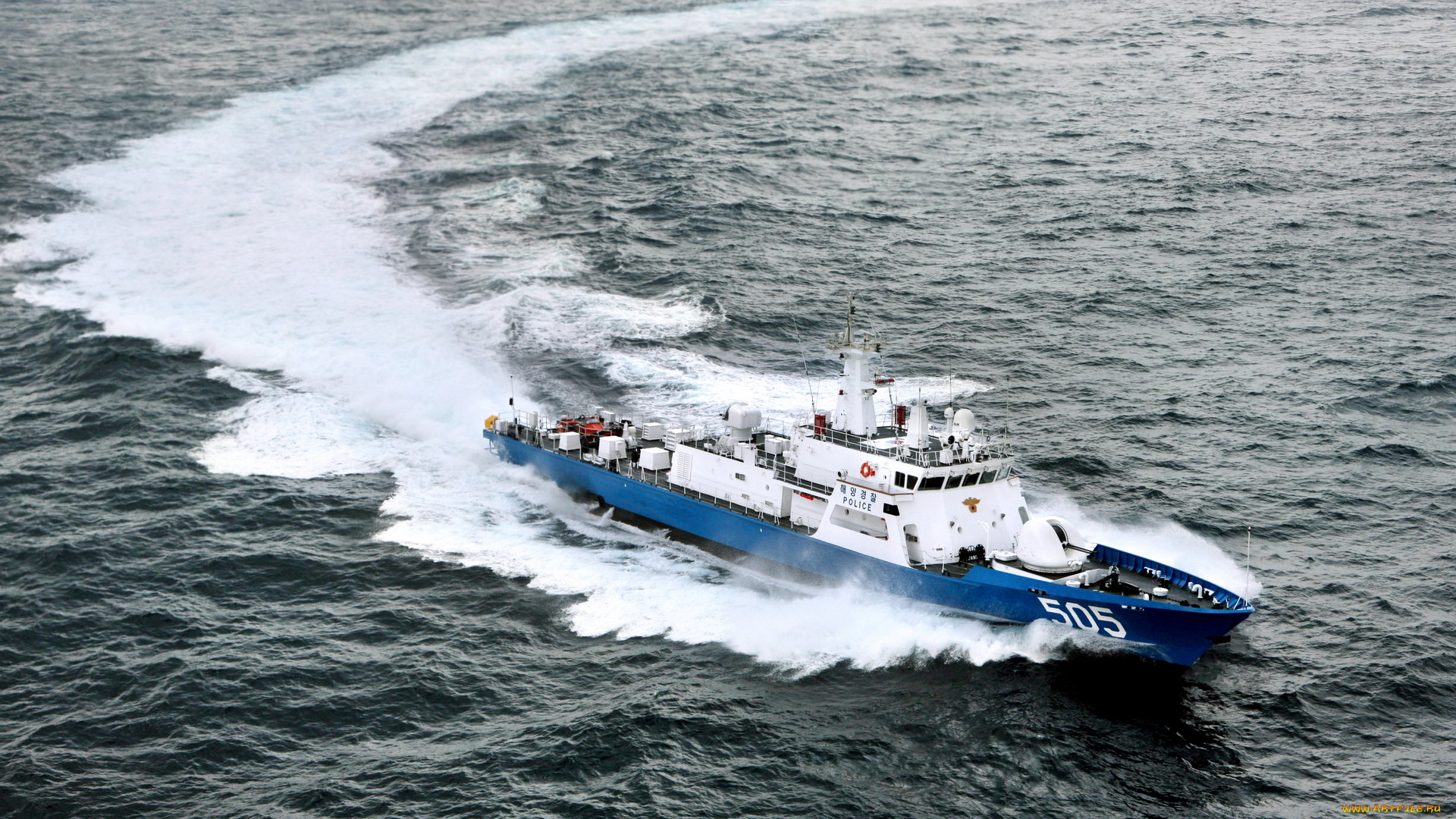 корабли, катера, водная, полиция, волны, море