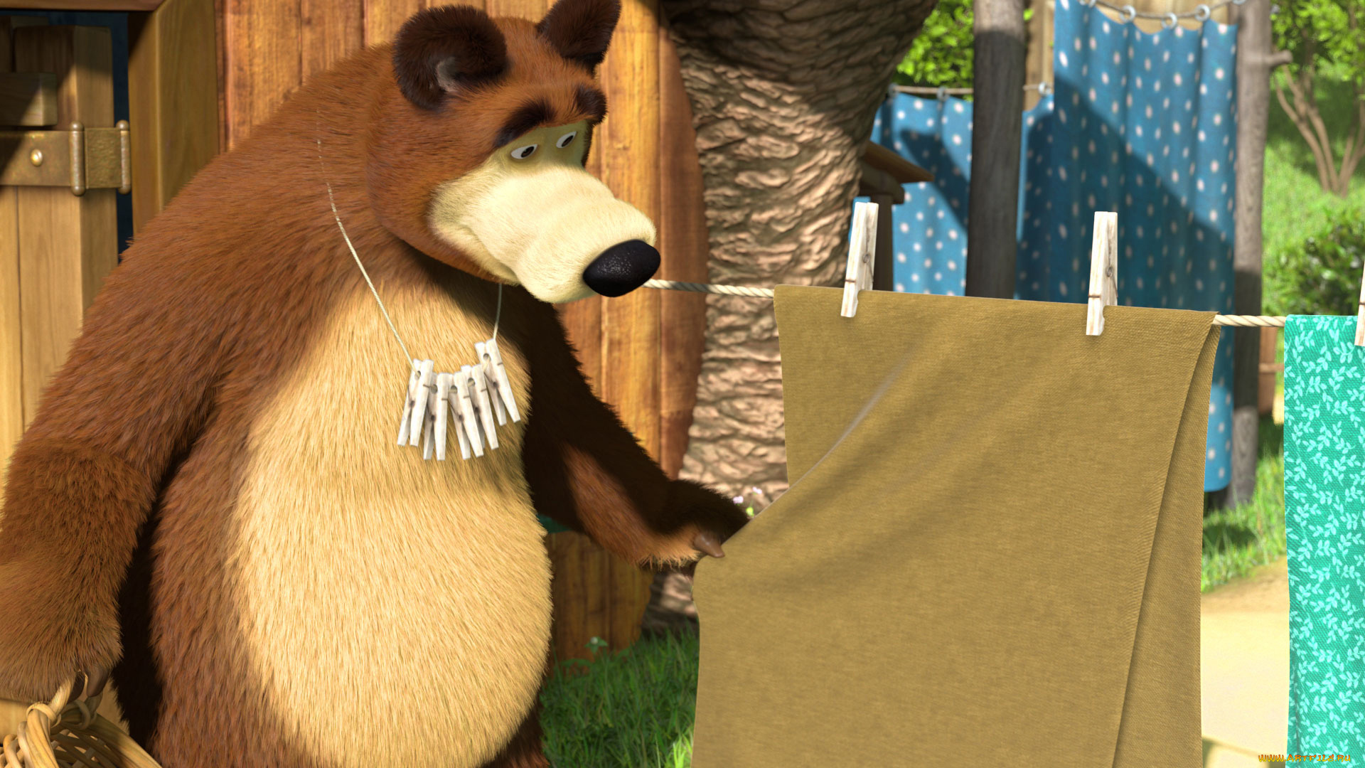 мультфильмы, маша, медведь, белье