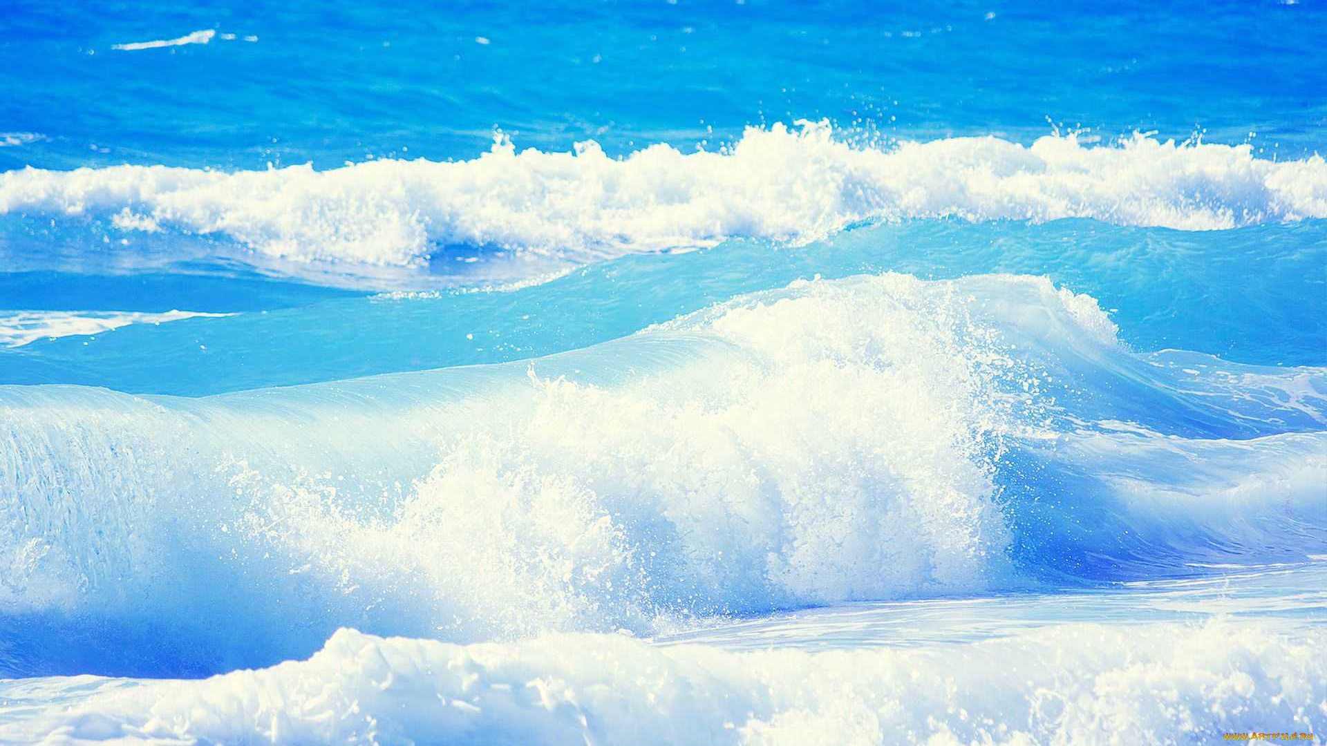 природа, моря, океаны, волны, пена