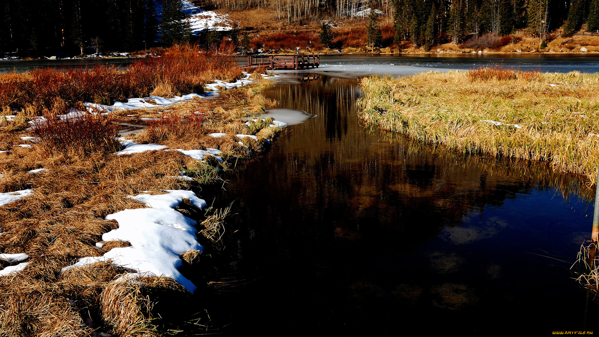 природа, реки, озера, весна, река, снег