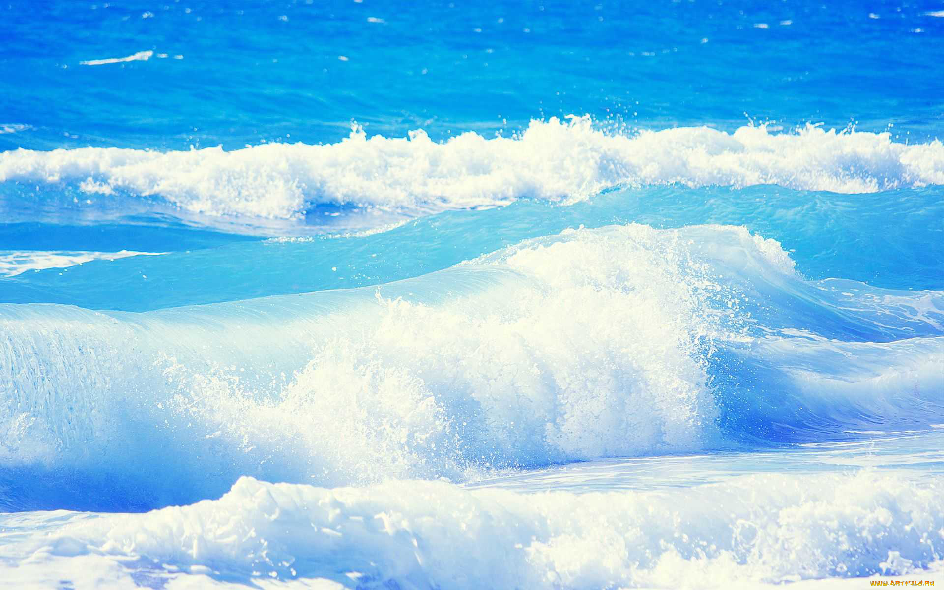 природа, моря, океаны, волны, пена