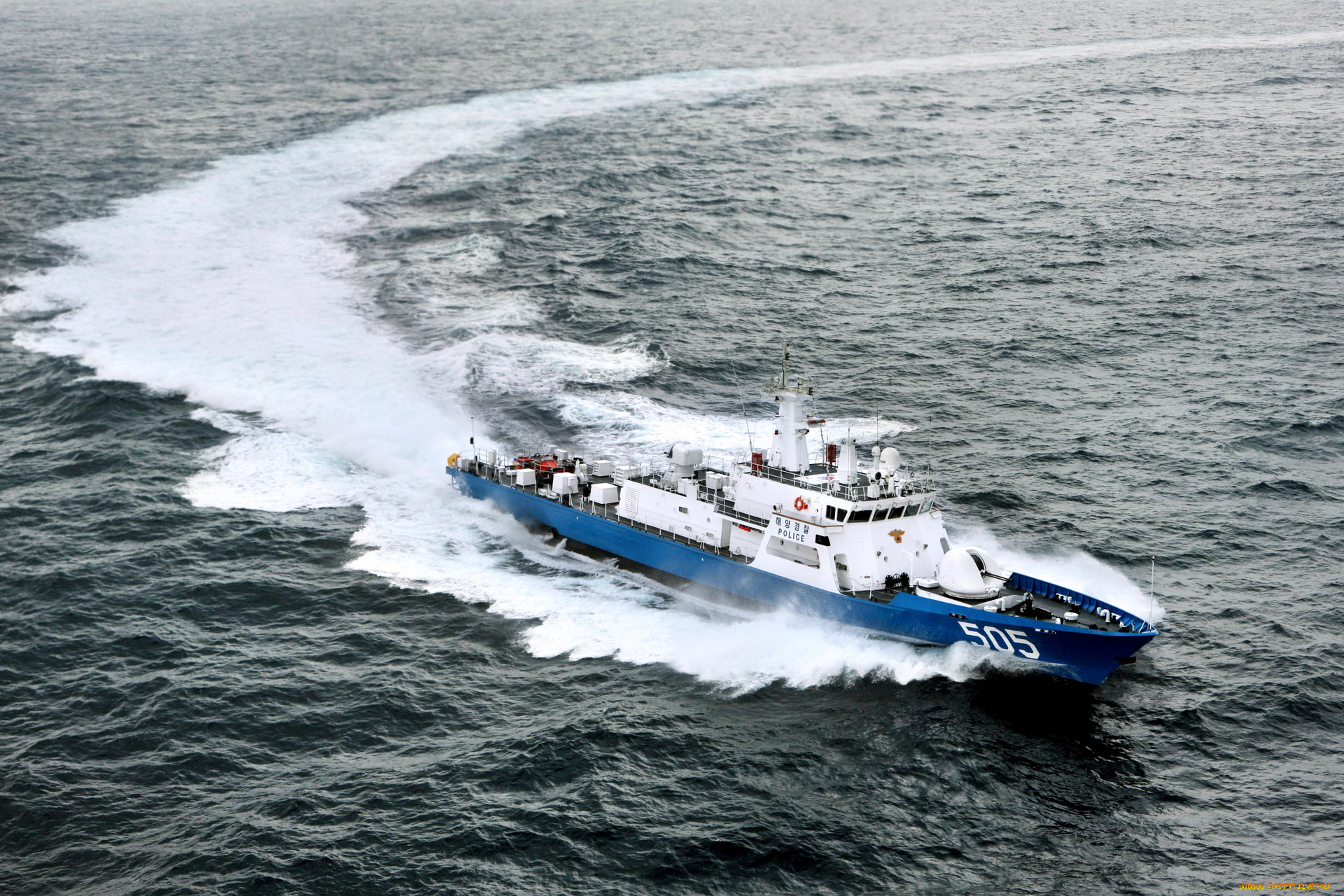 корабли, катера, водная, полиция, волны, море
