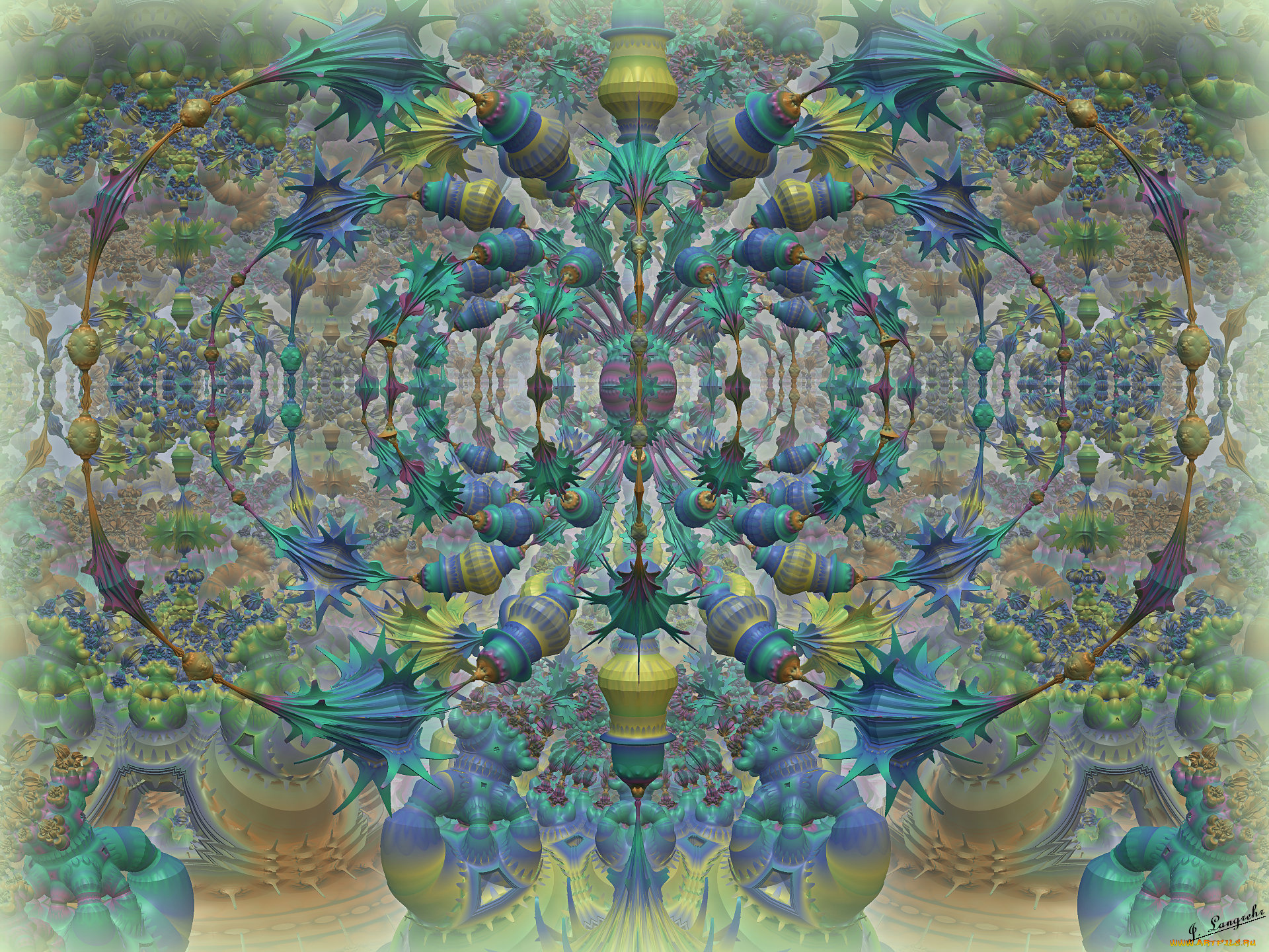 3д, графика, fractal, фракталы, узор, цвета, фон