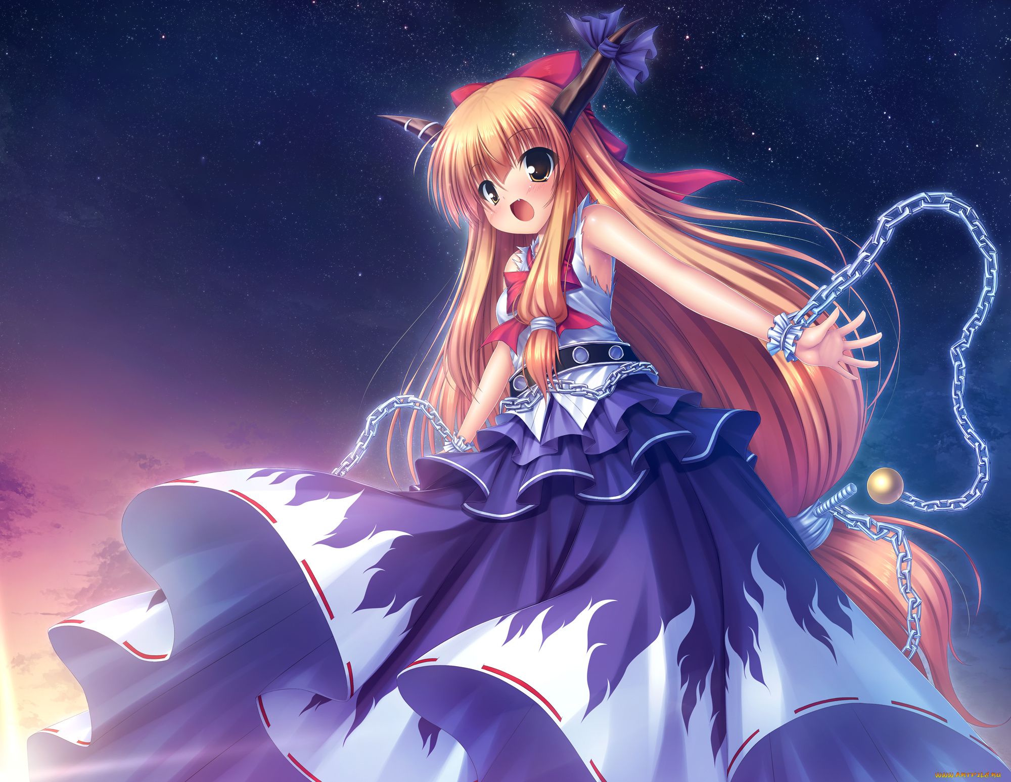 ibuki, suika, аниме, touhou