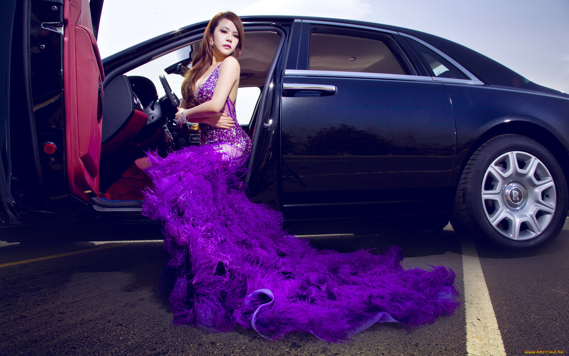 автомобили, авто, девушками, девушка, азиатка, автомобиль