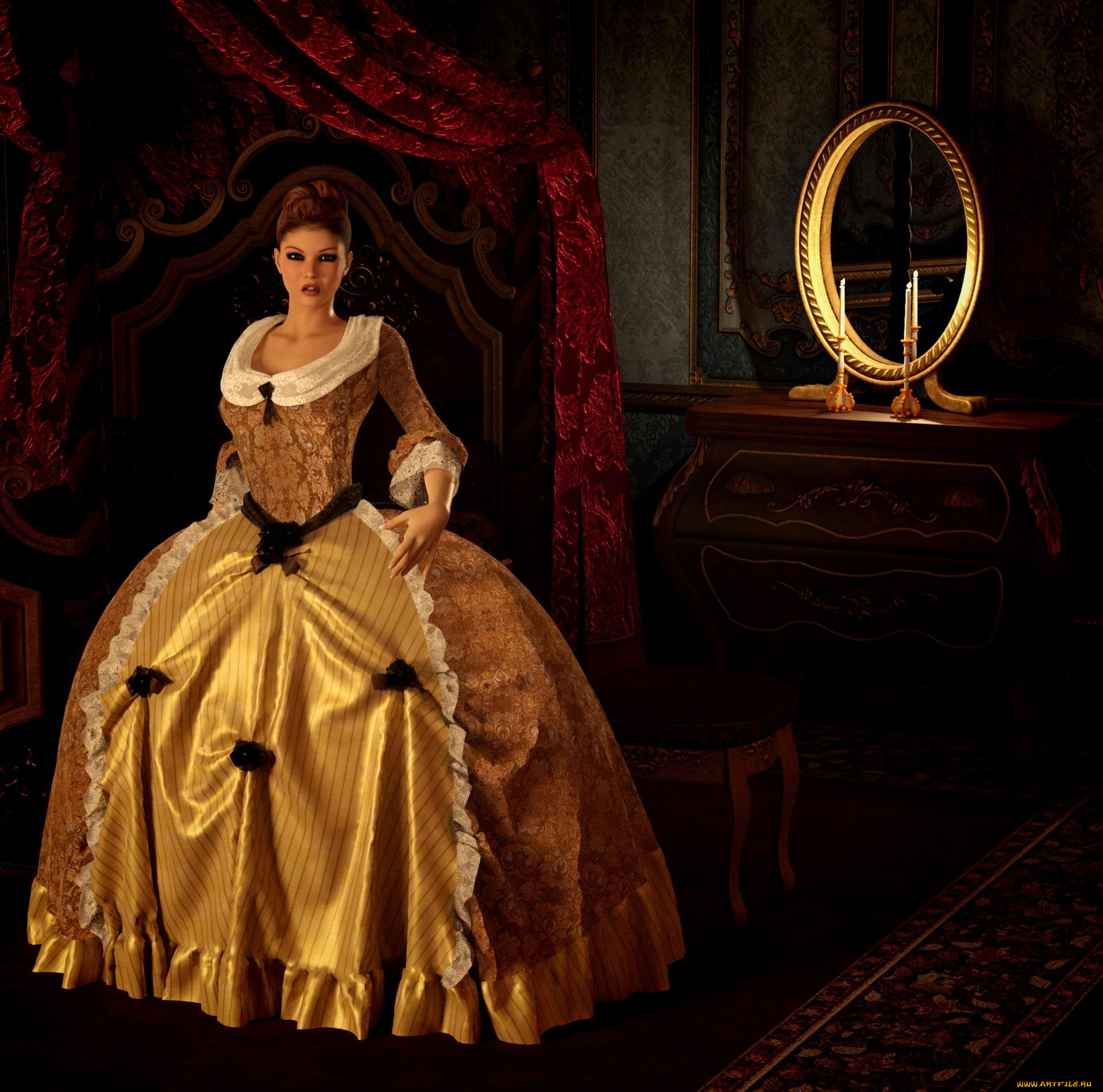 3д, графика, people, люди, свечи, девушка