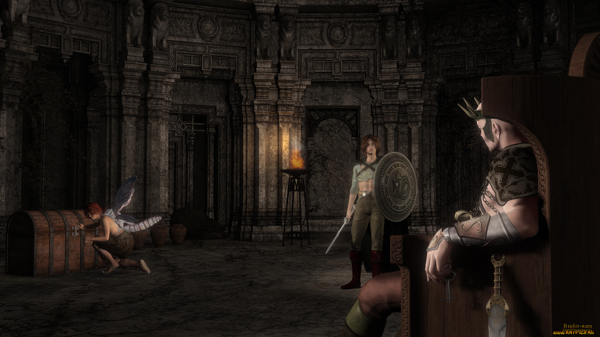 3д, графика, fantasy, , фантазия, воин