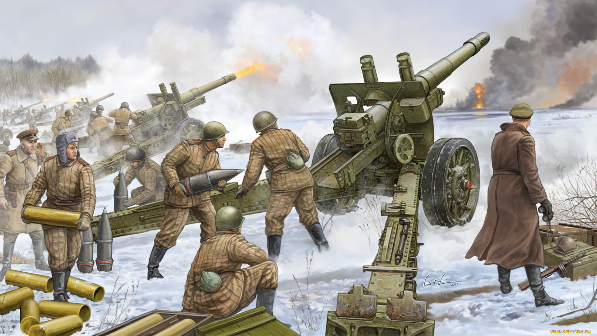 рисованные, армия, солдаты, пушка