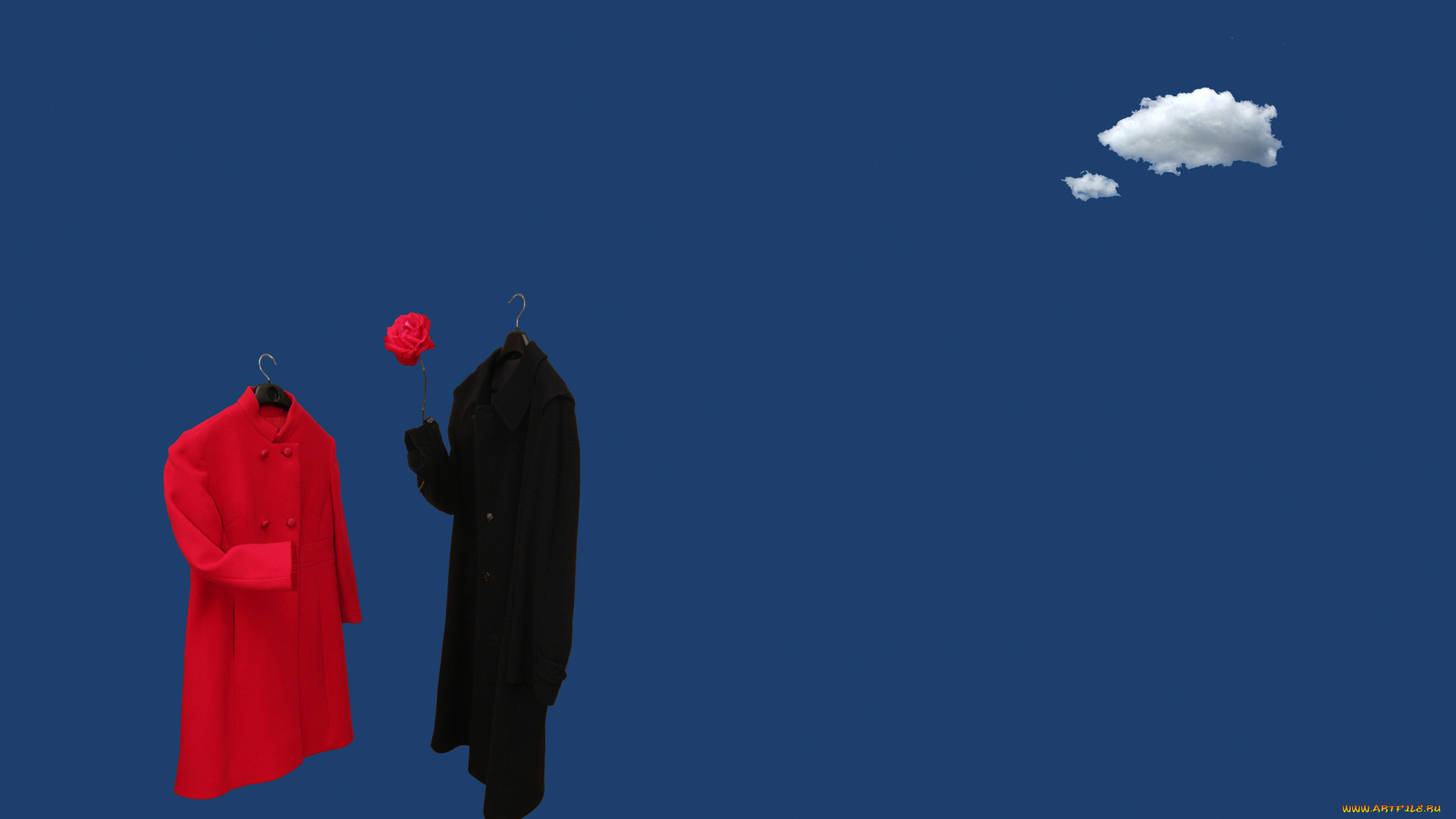 рисованные, минимализм, свидание, цветок, облако, женщина, мужчина, одежда