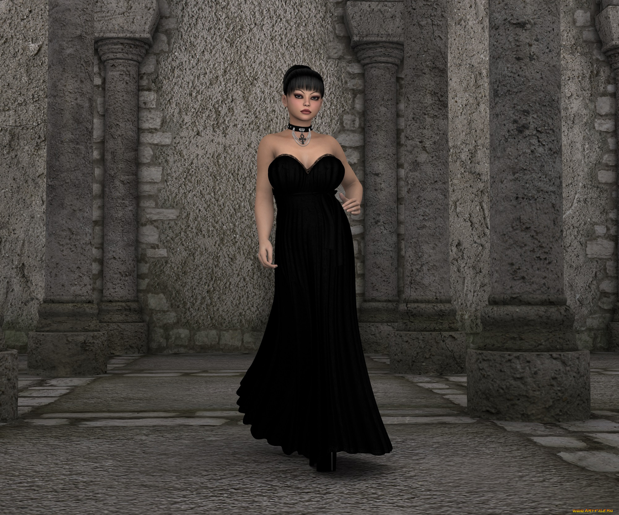 aurore, 3д, графика, people, , люди, платье, взгляд, девушка