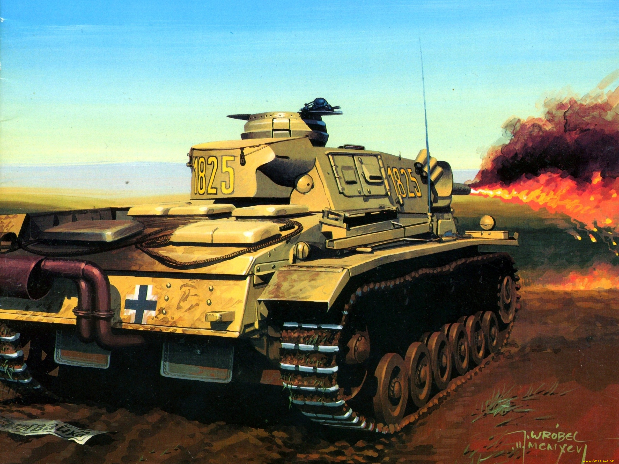 рисованные, армия, танк