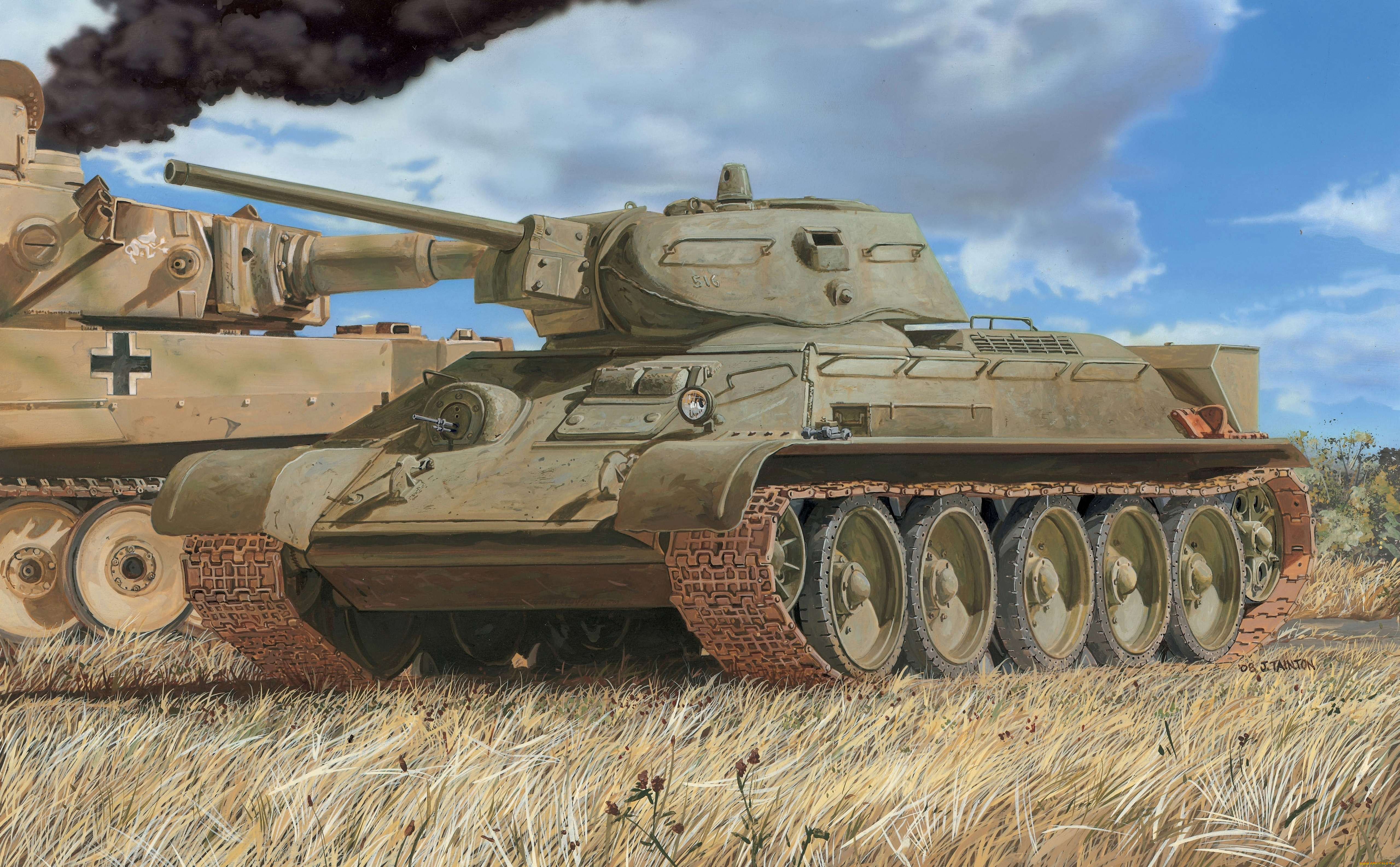 рисованные, армия, танк