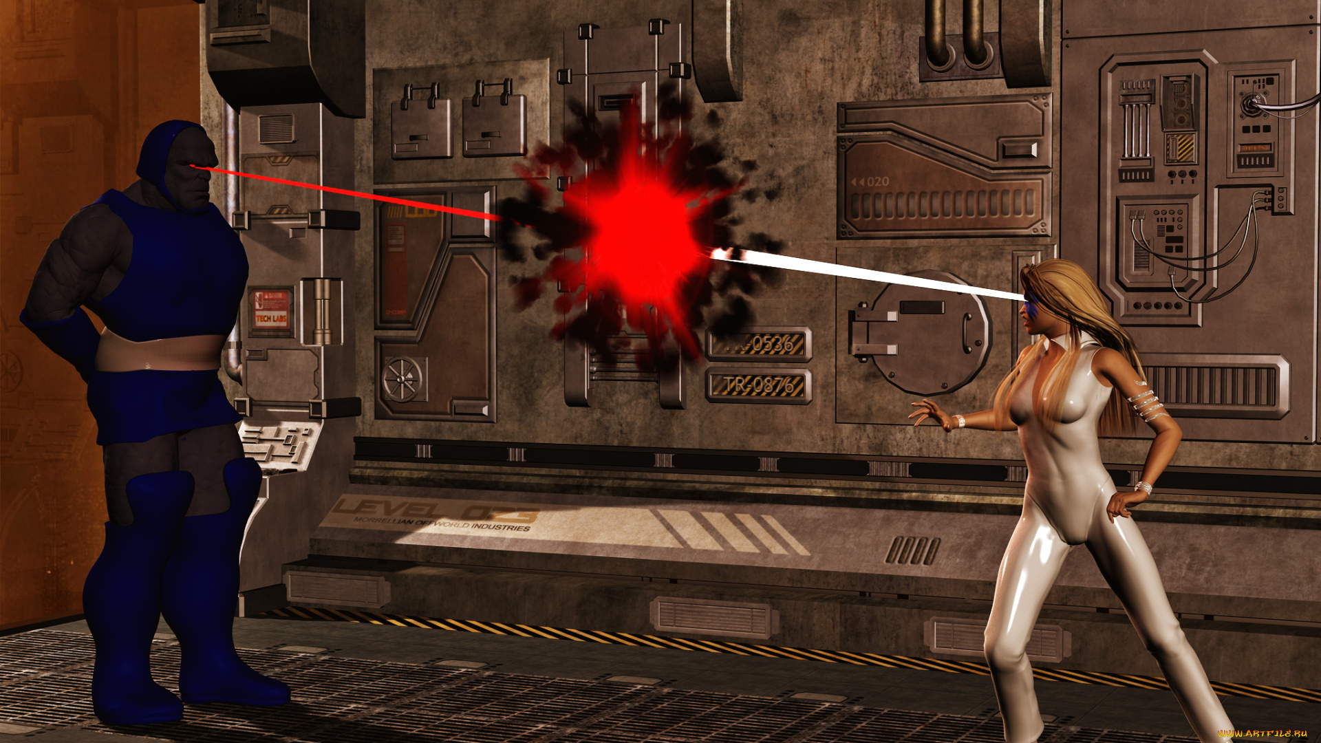 3д, графика, фантазия, , fantasy, девушка, существо, взгляд, фон