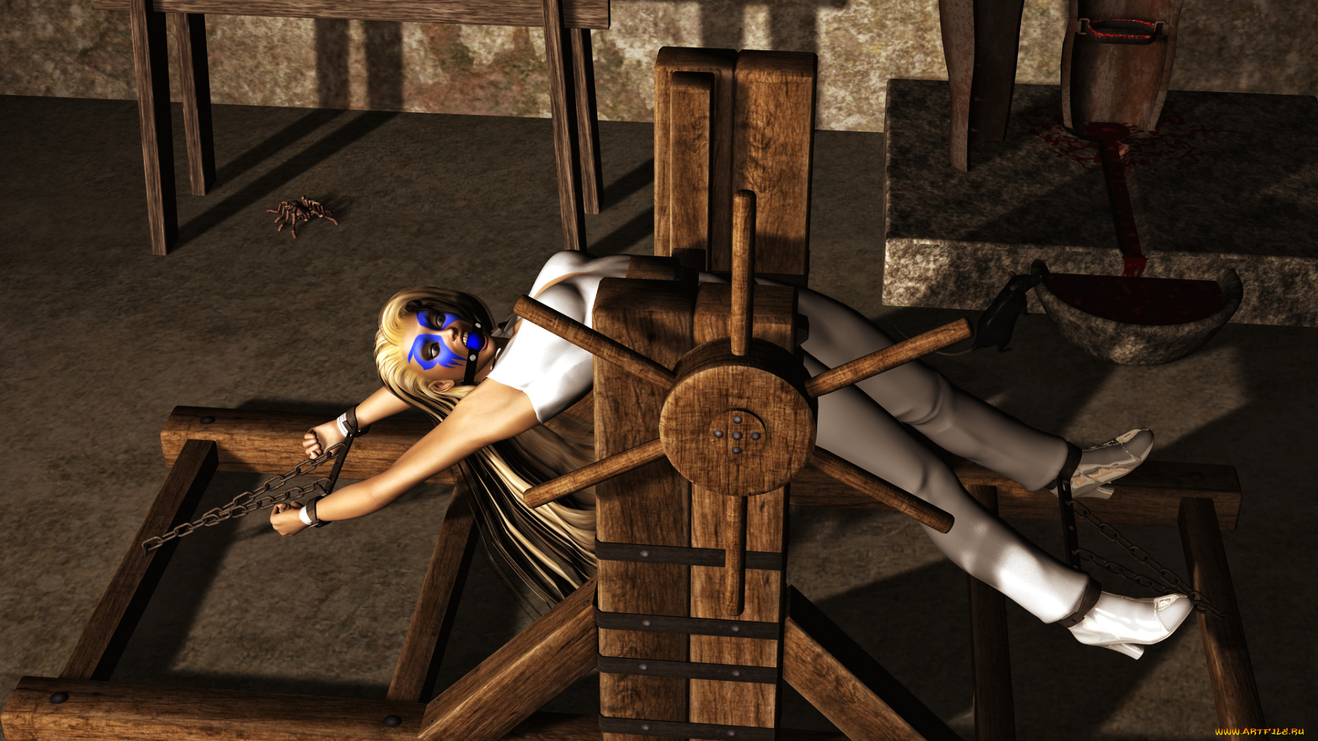 3д, графика, фантазия, , fantasy, ростяжка, колесо, девушка