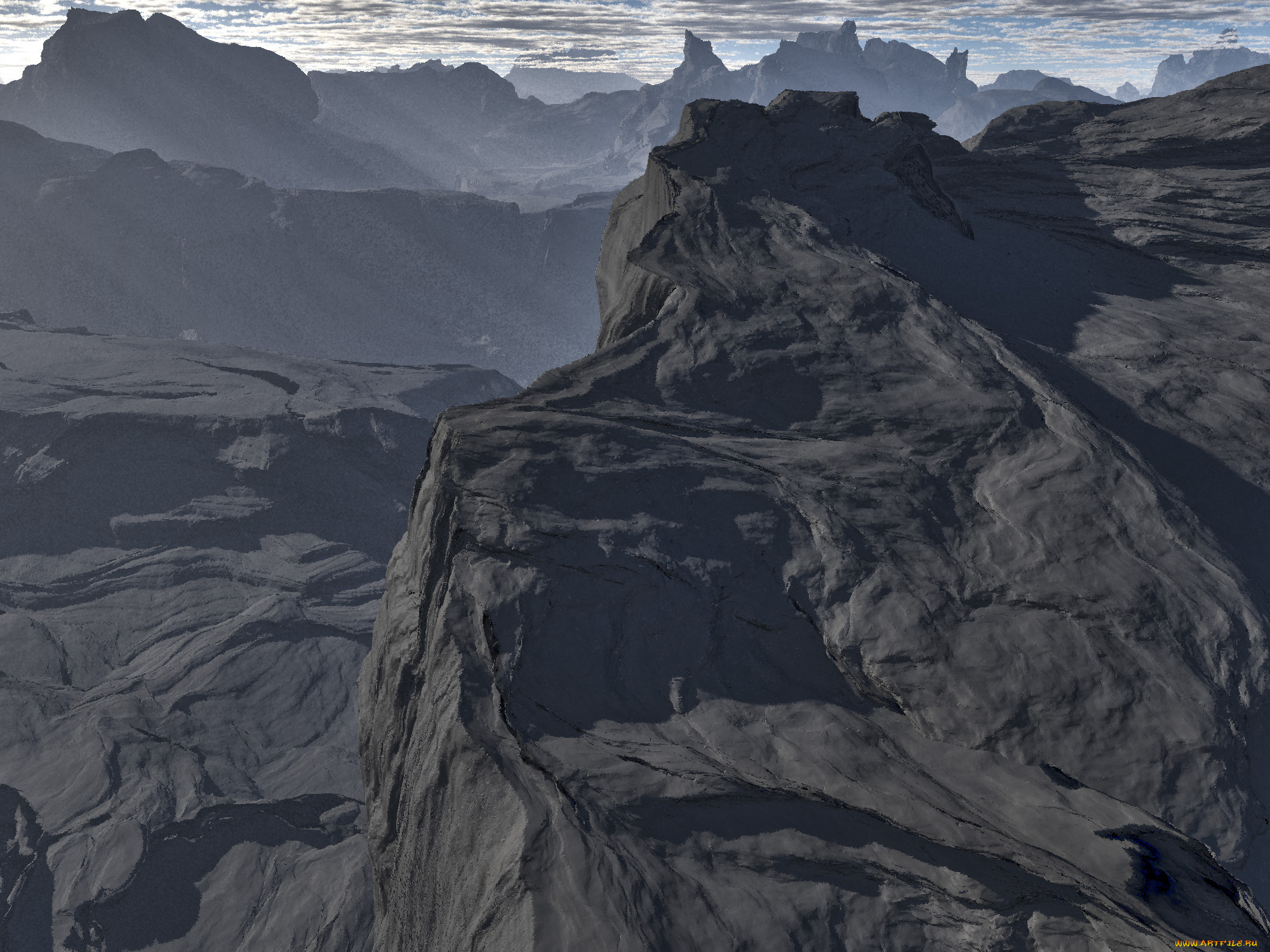 3д, графика, природа, , nature, горы