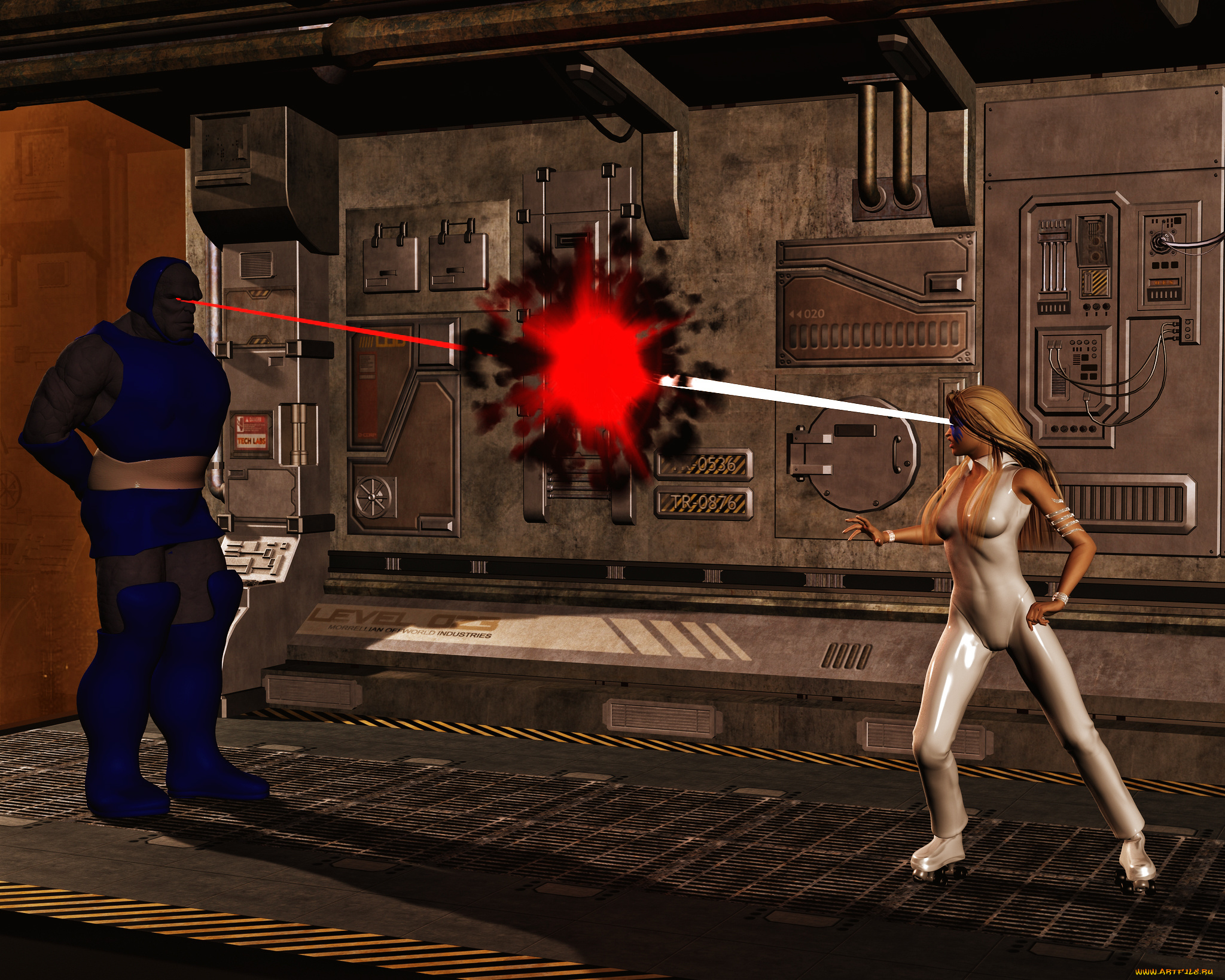 3д, графика, фантазия, , fantasy, девушка, существо, взгляд, фон