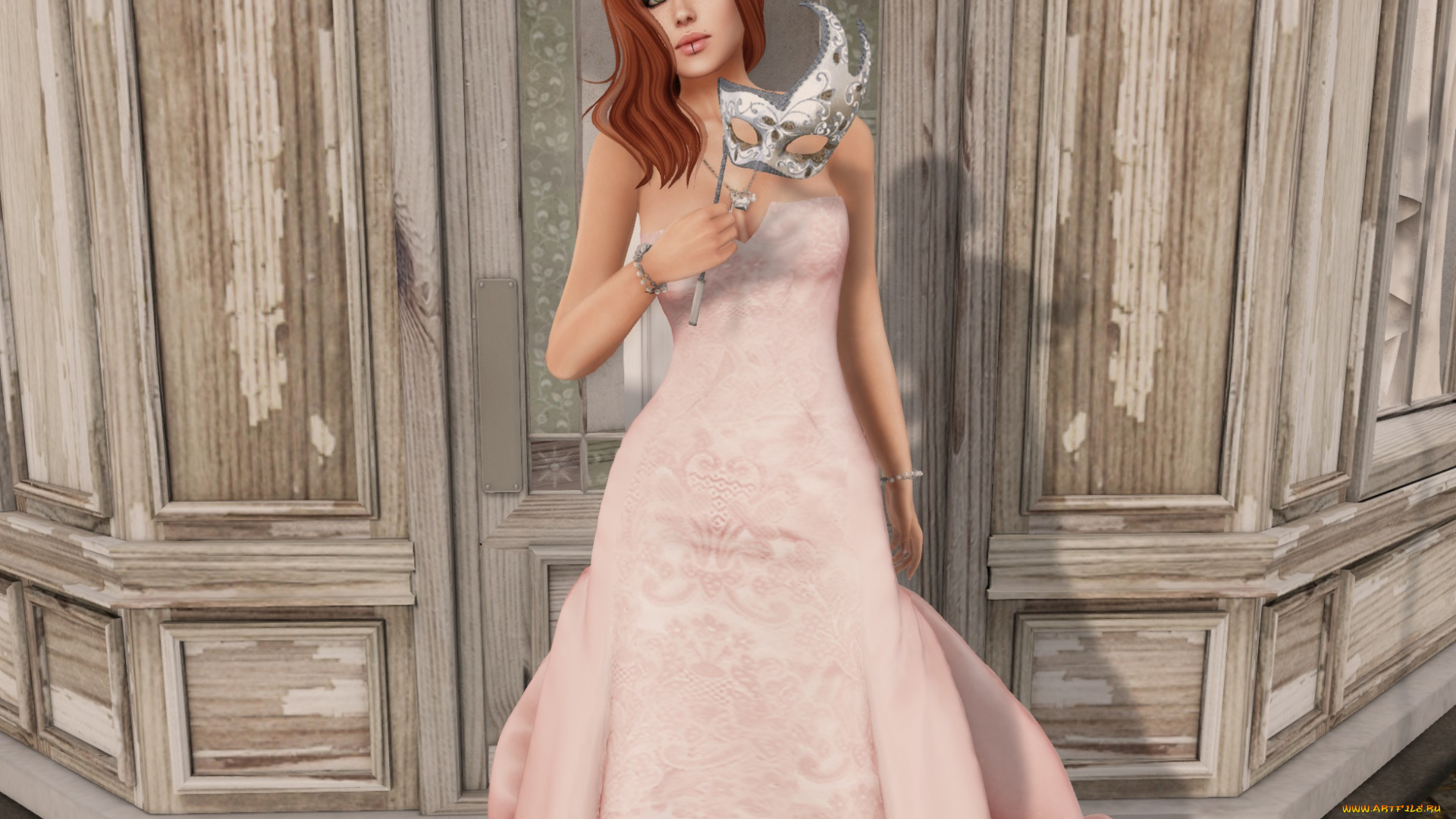 3д, графика, люди, , people, девушка, взгляд, фон, рыжая