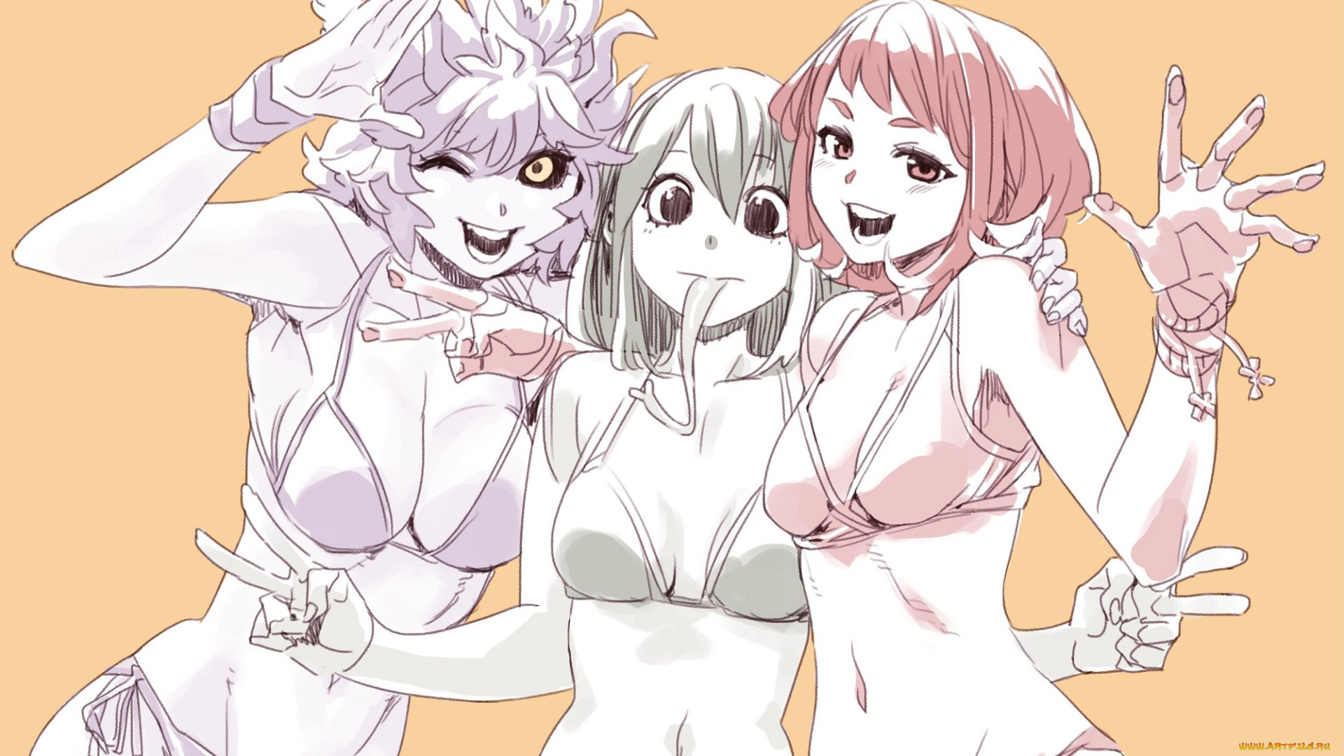 аниме, boku, no, hero, academia, девушки