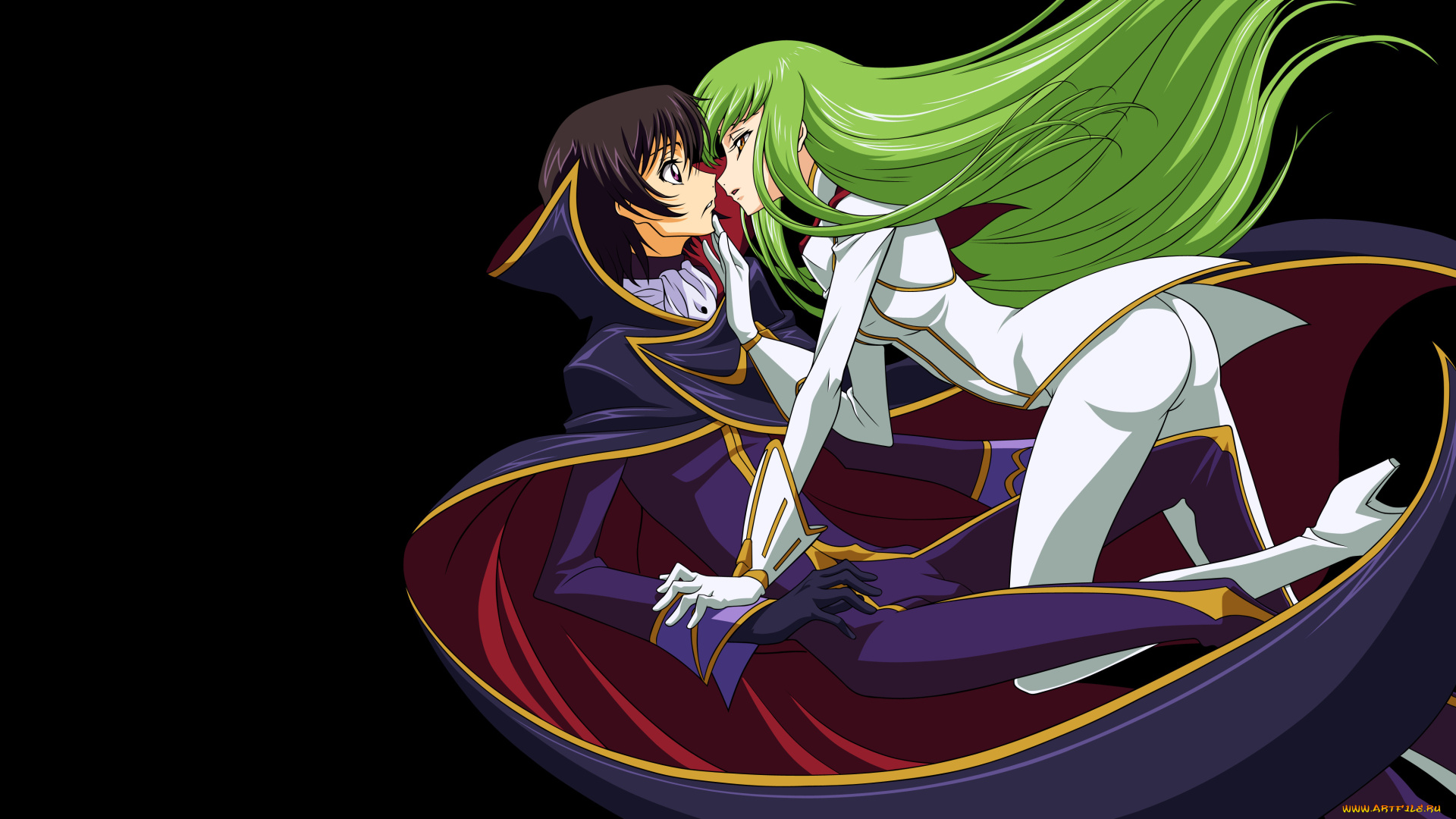 аниме, code, geass, фон, взгляд, девушка, парень