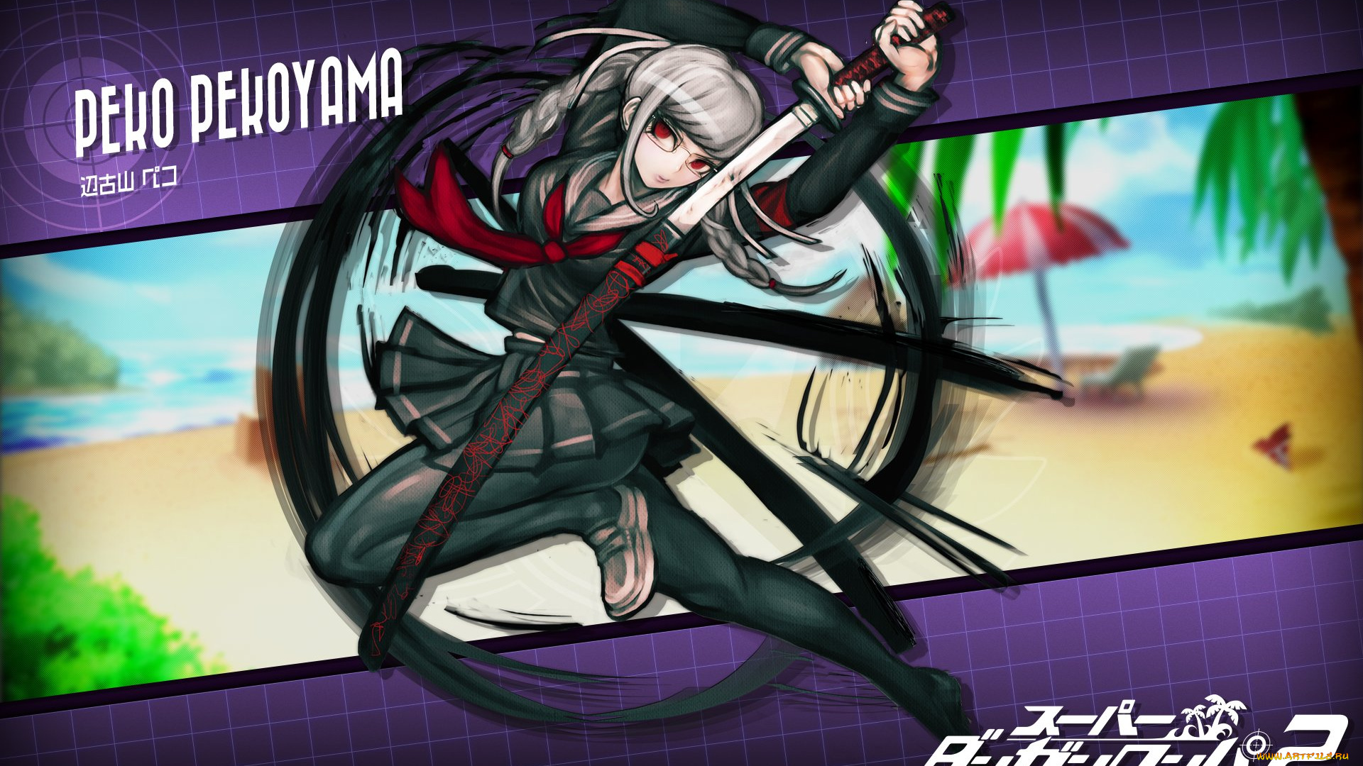 аниме, danganronpa, девушка, меч