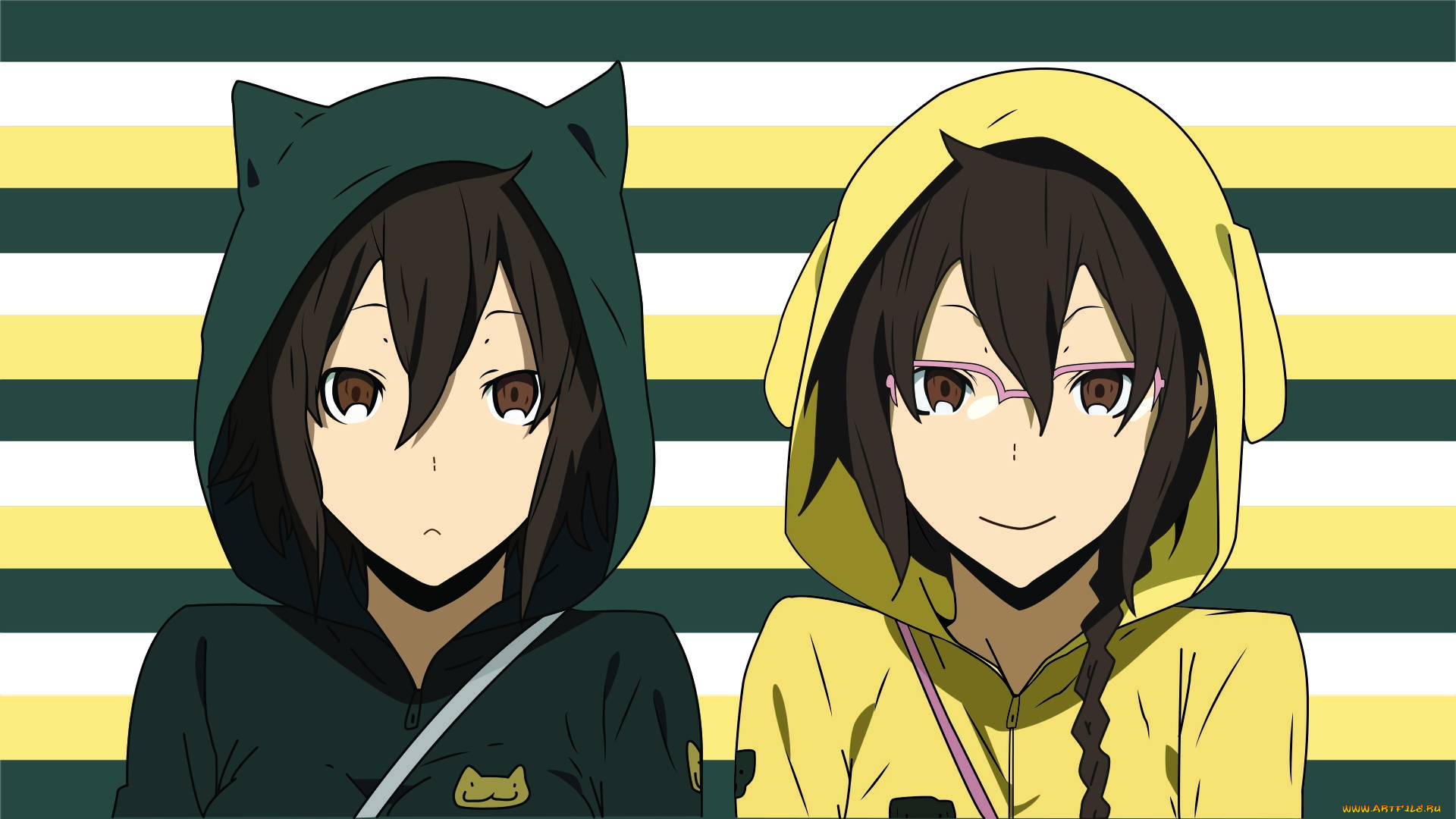 аниме, durarara, фон, взгляд, девушки