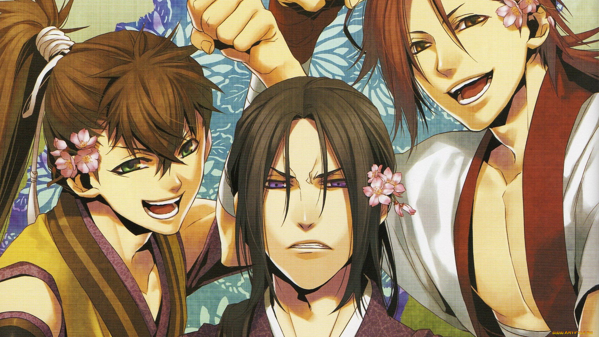 аниме, hakuoki, парни