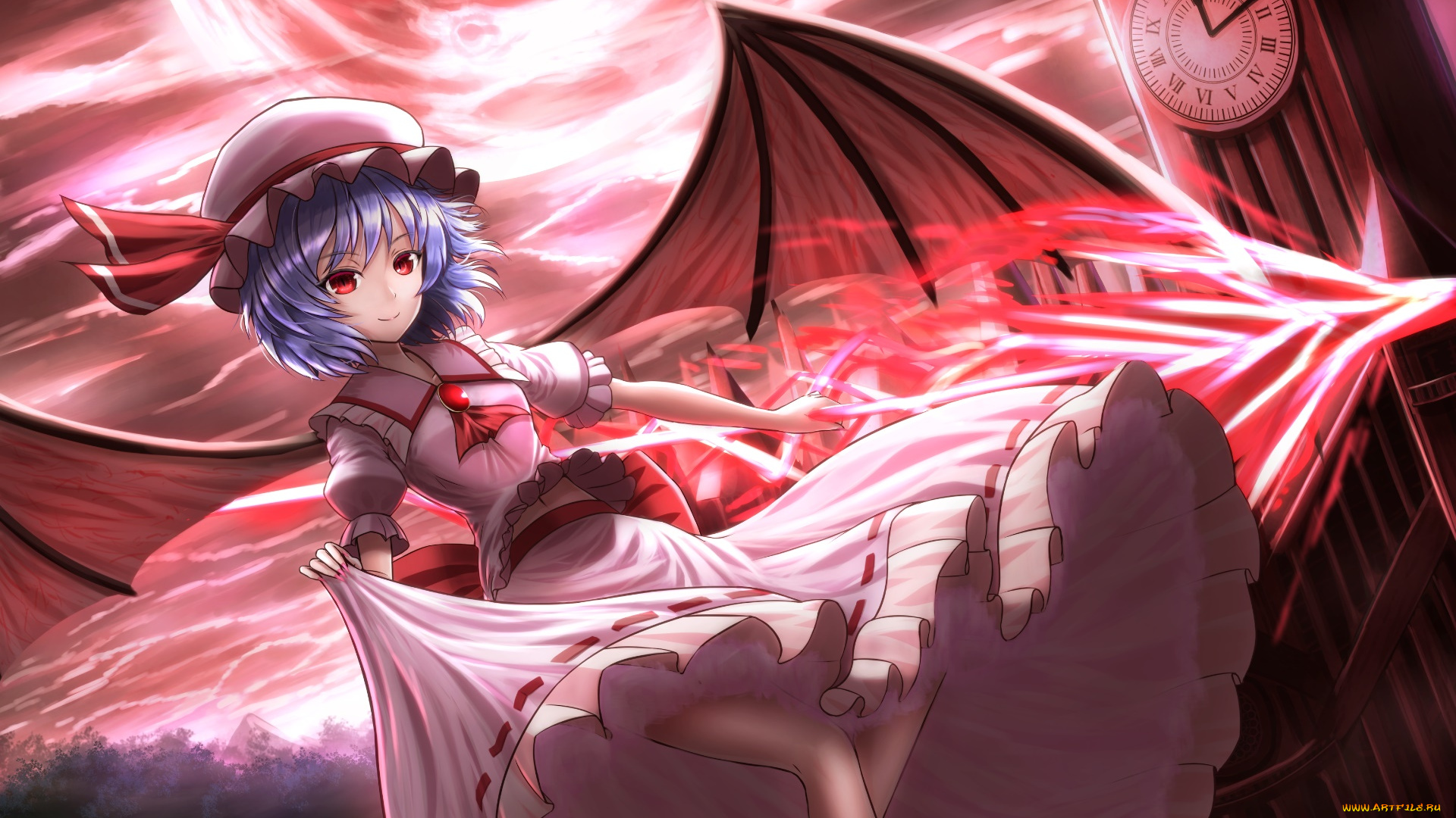 аниме, touhou, фон, взгляд, девушка