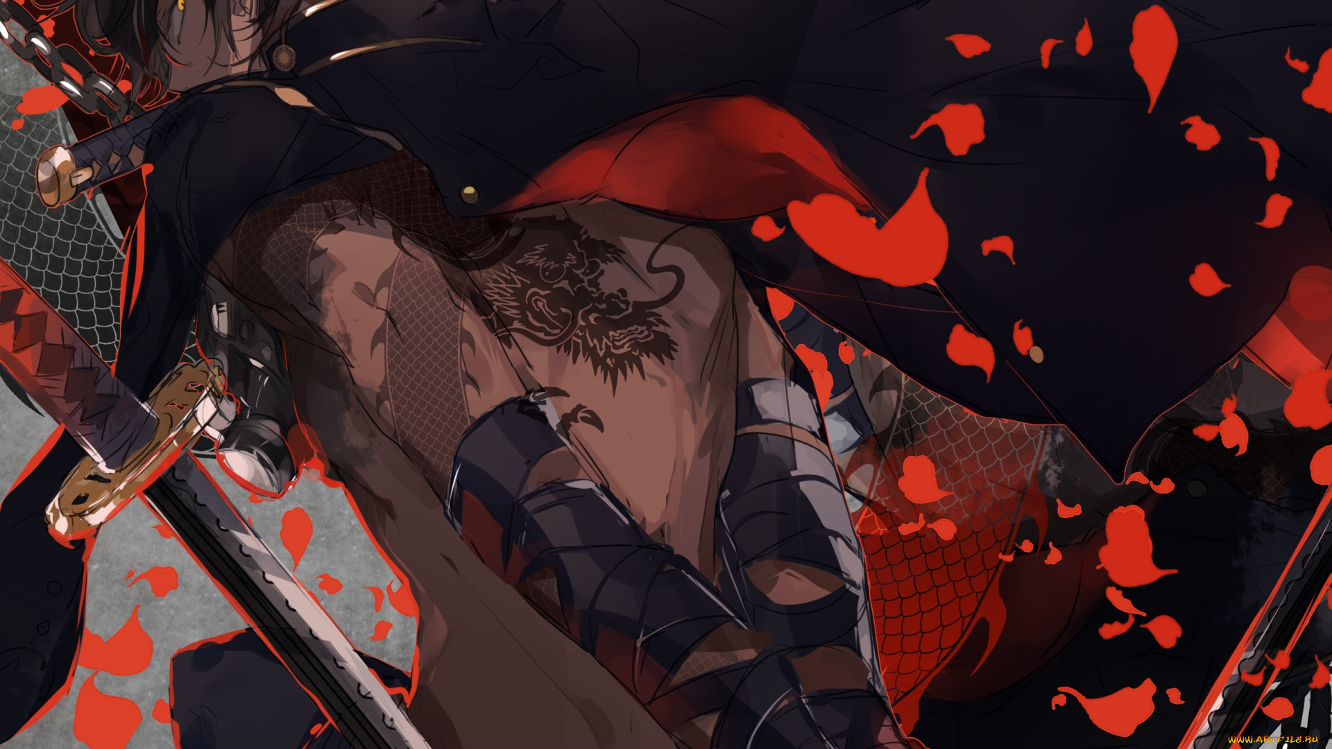 аниме, touken, ranbu, touken, ranbu, ookurikara, penguin, quartret