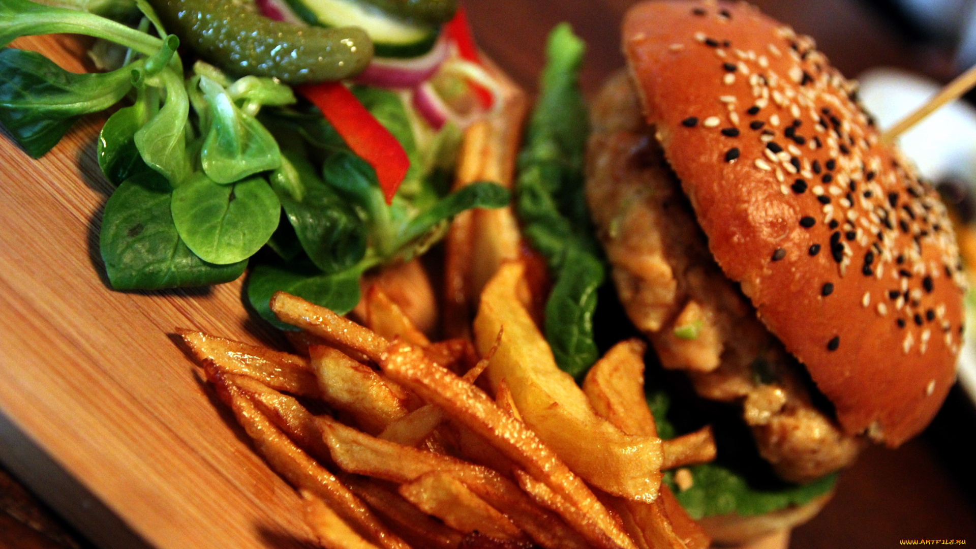 еда, бутерброды, , гамбургеры, , канапе, картофель, фри, гамбургер, зелень