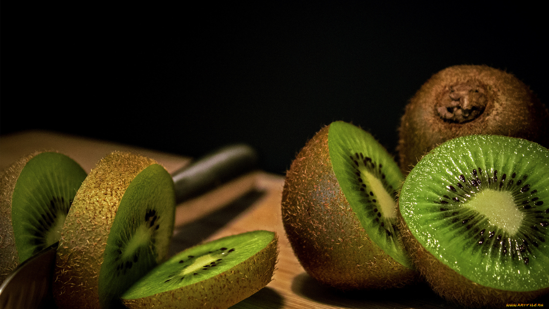 еда, киви, дольки