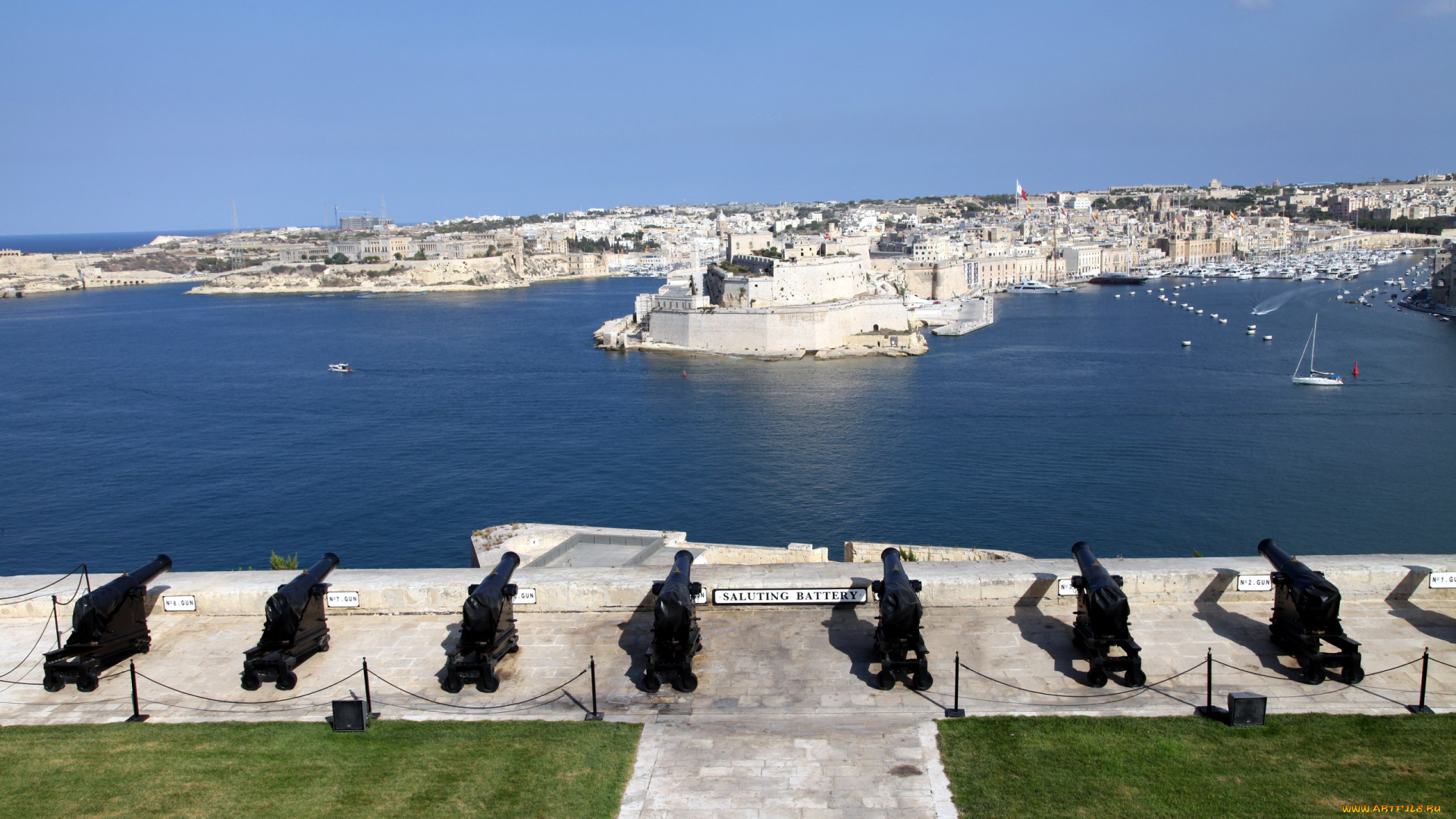 города, валетта, , мальта, пушки