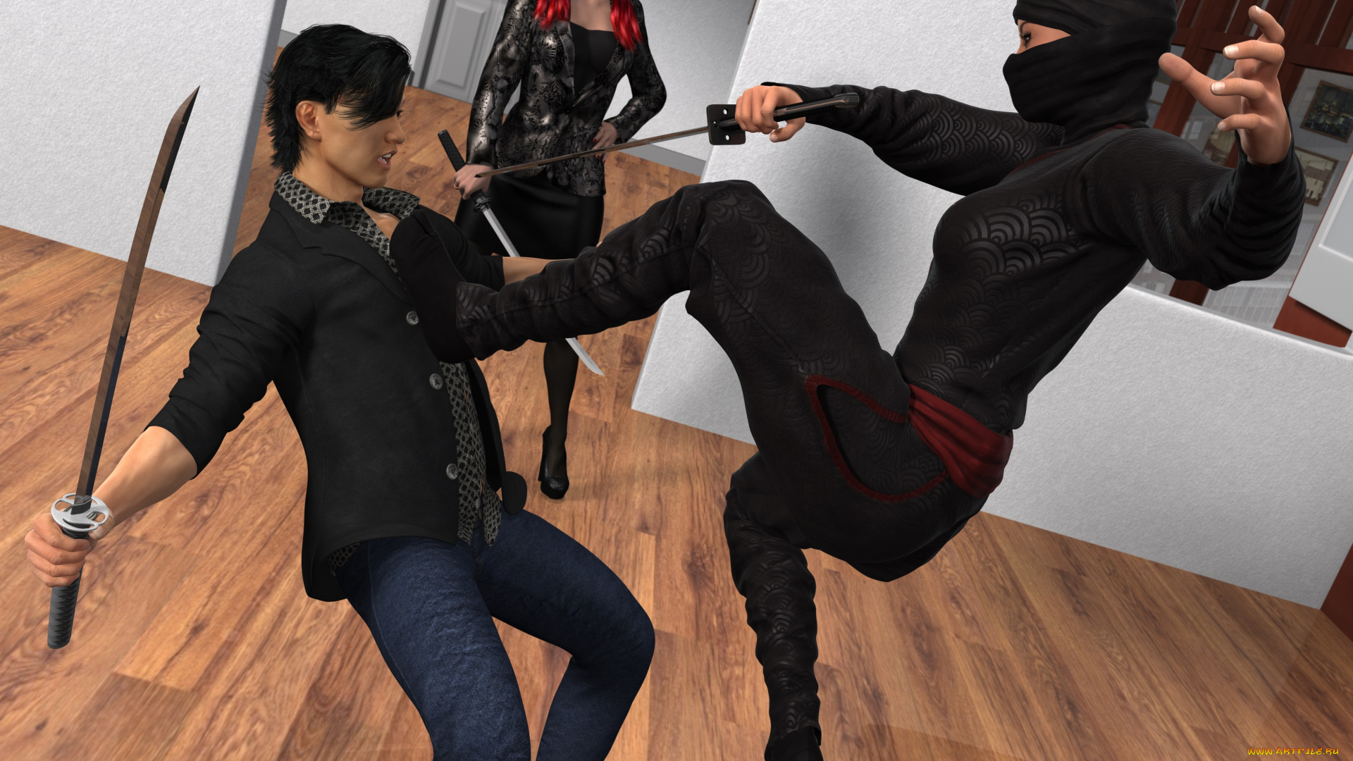 ninja, story, revenge, 3д, графика, фантазия, , fantasy, ниндзя, фон, взгляд, девушка