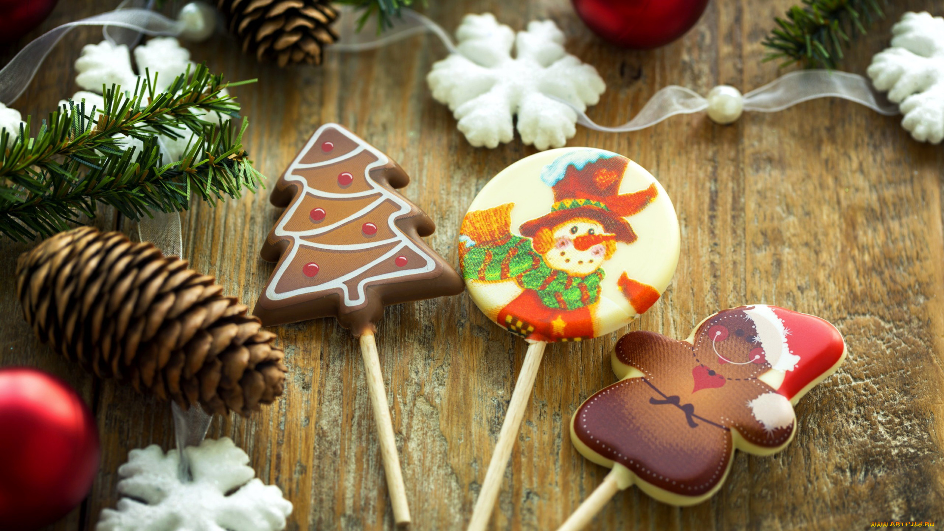 праздничные, угощения, леденцы, шишки