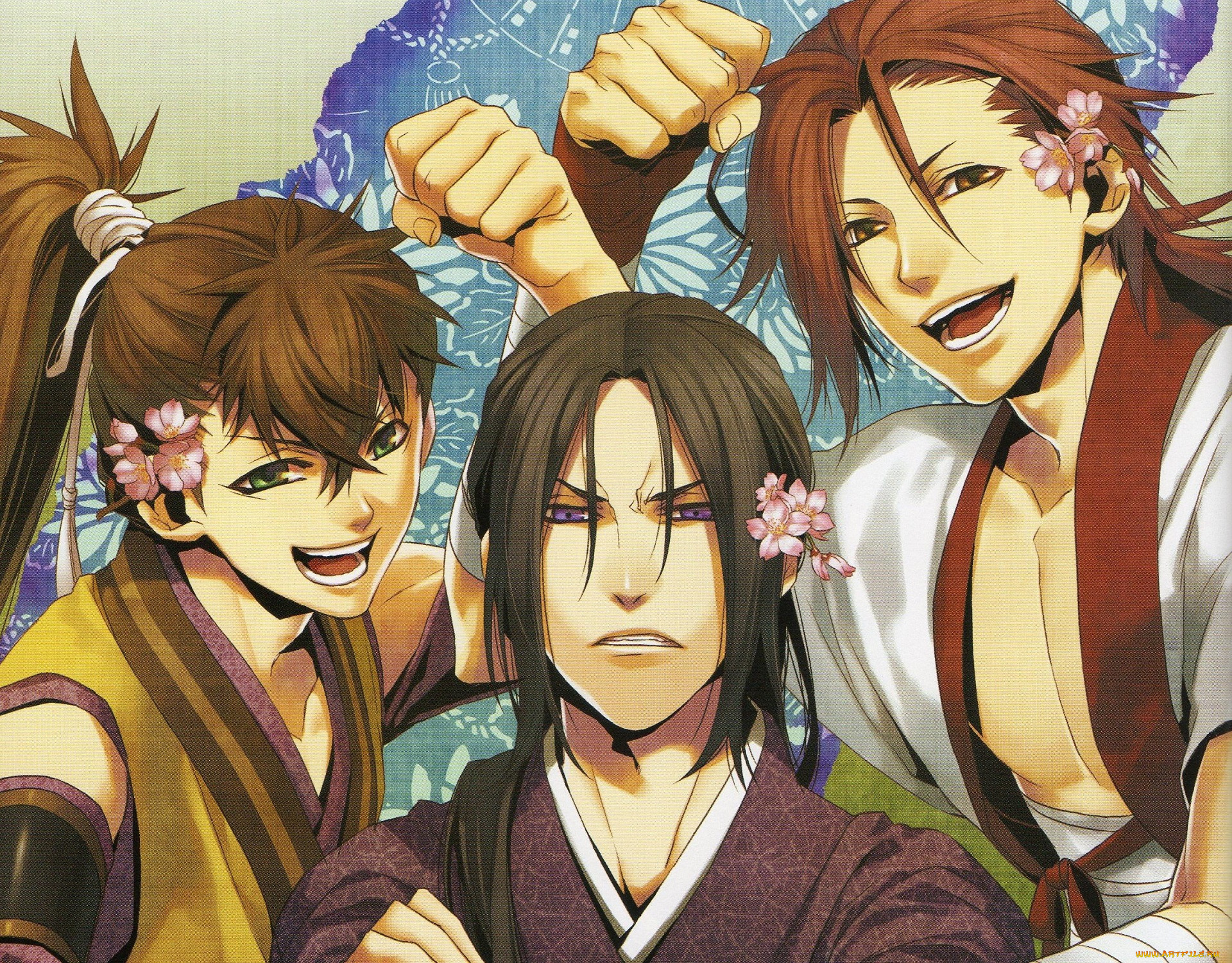 аниме, hakuoki, парни