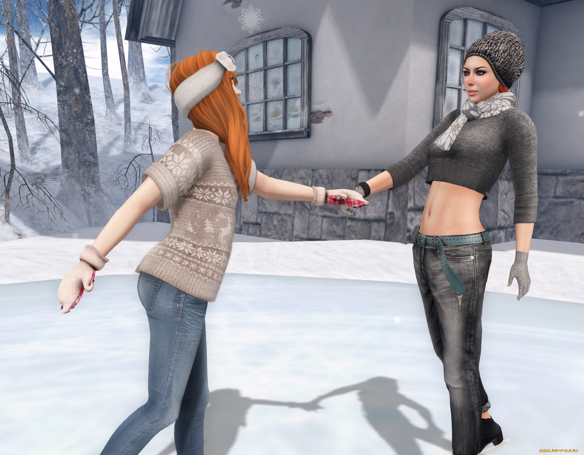 3д, графика, люди, , people, девушки, взгляд, фон