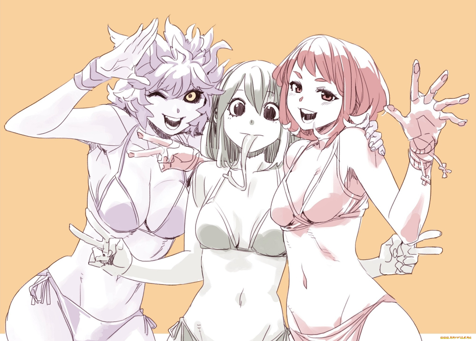 аниме, boku, no, hero, academia, девушки