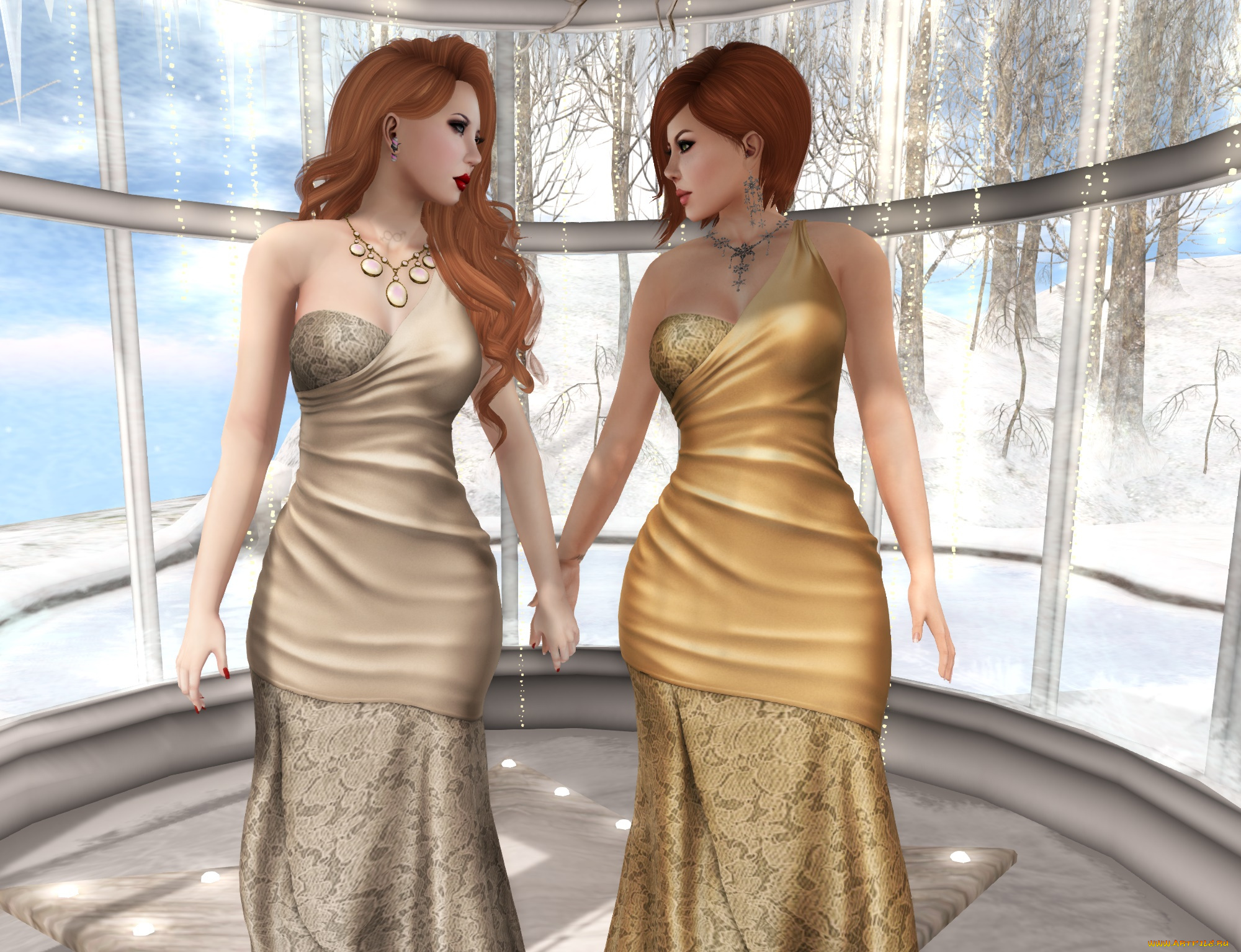 3д, графика, люди, , people, девушки, взгляд, фон