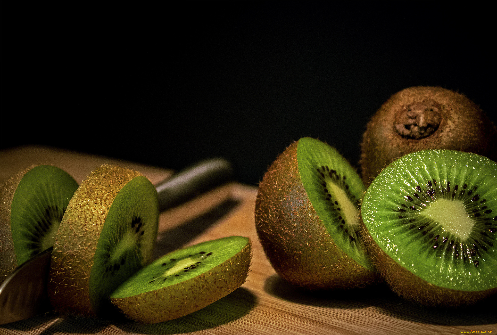 еда, киви, дольки