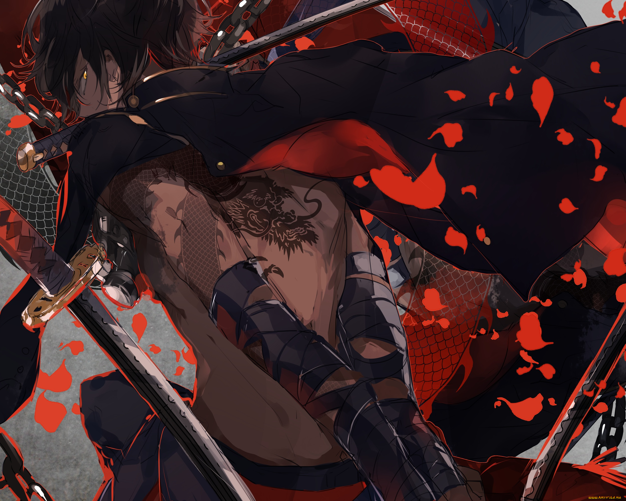 аниме, touken, ranbu, touken, ranbu, ookurikara, penguin, quartret