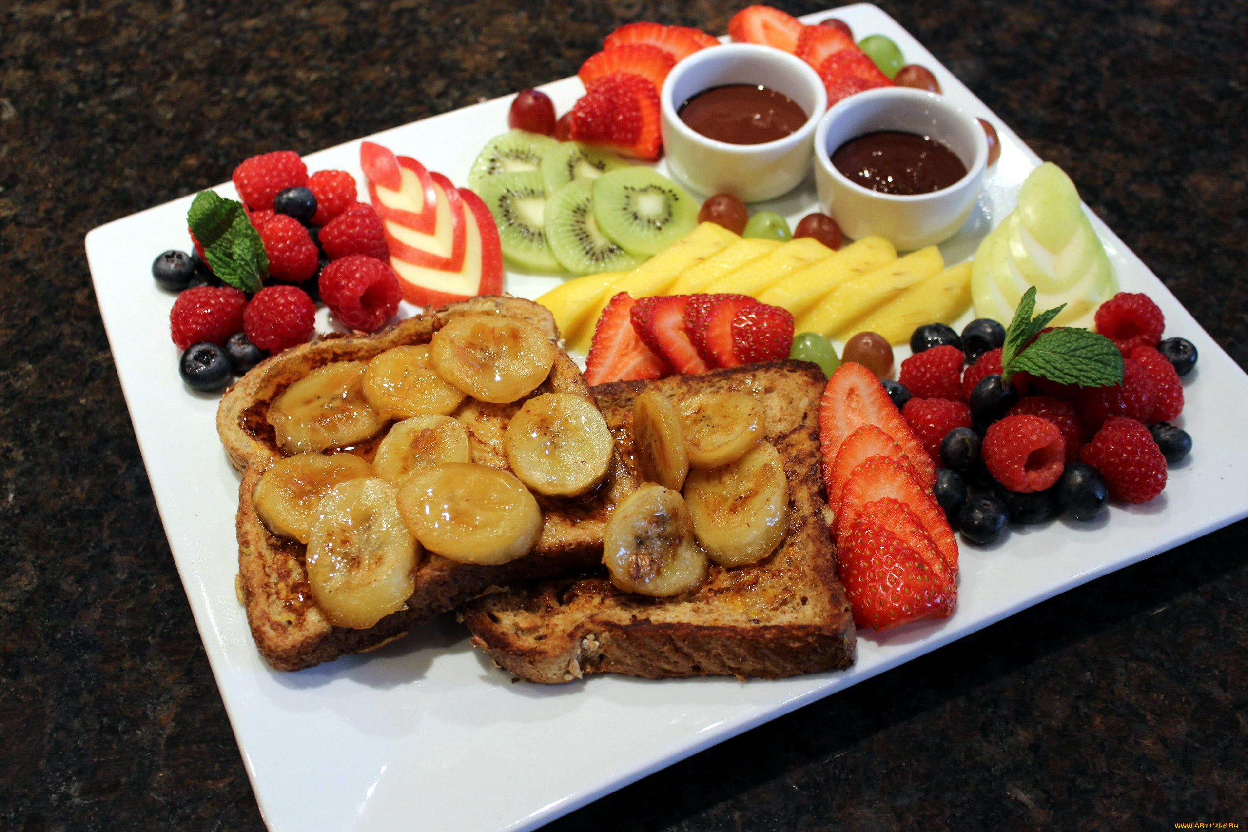 еда, разное, соус, хлеб, сыр, киви, ягоды