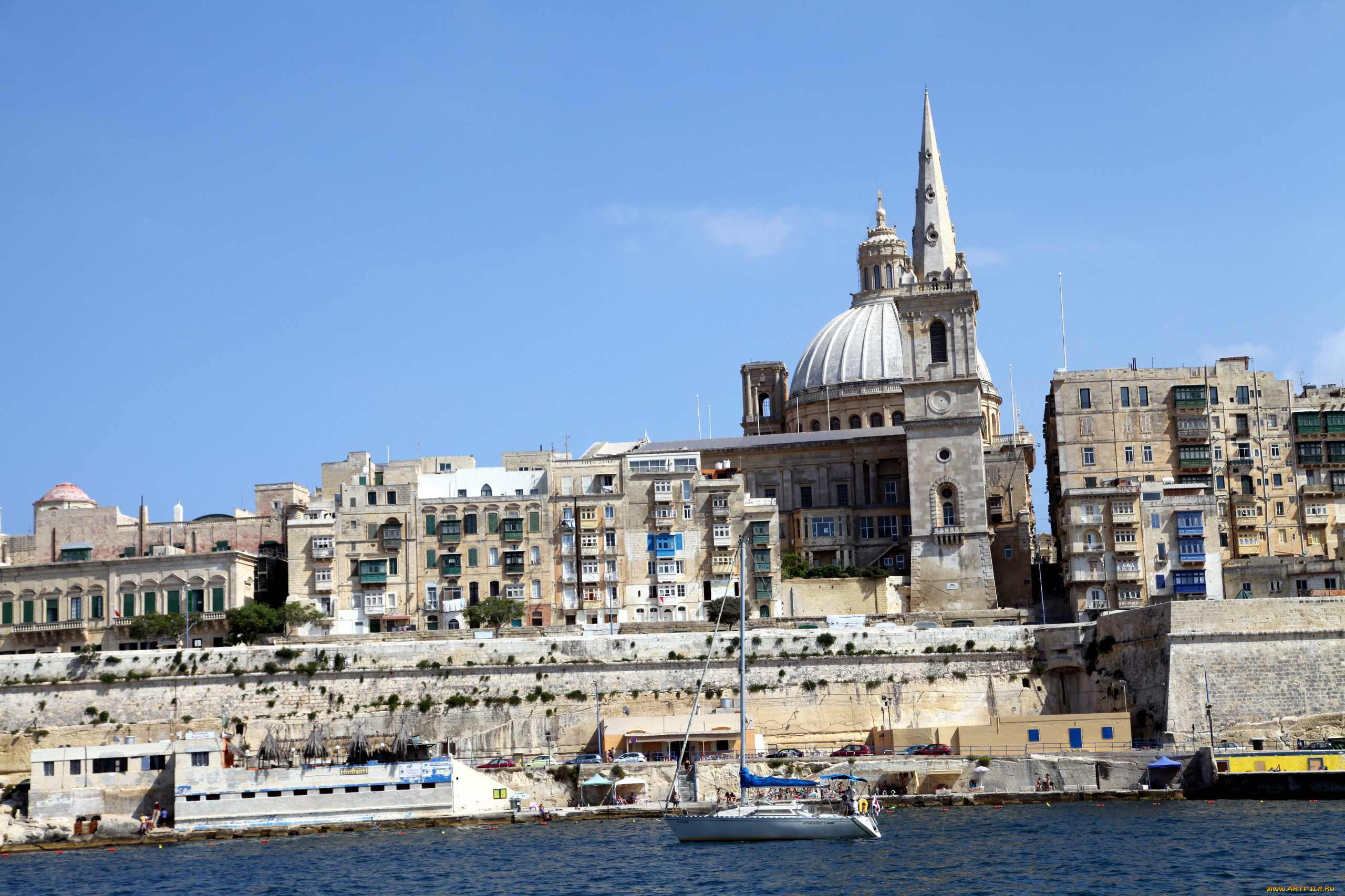 города, валетта, , мальта, здания, башни