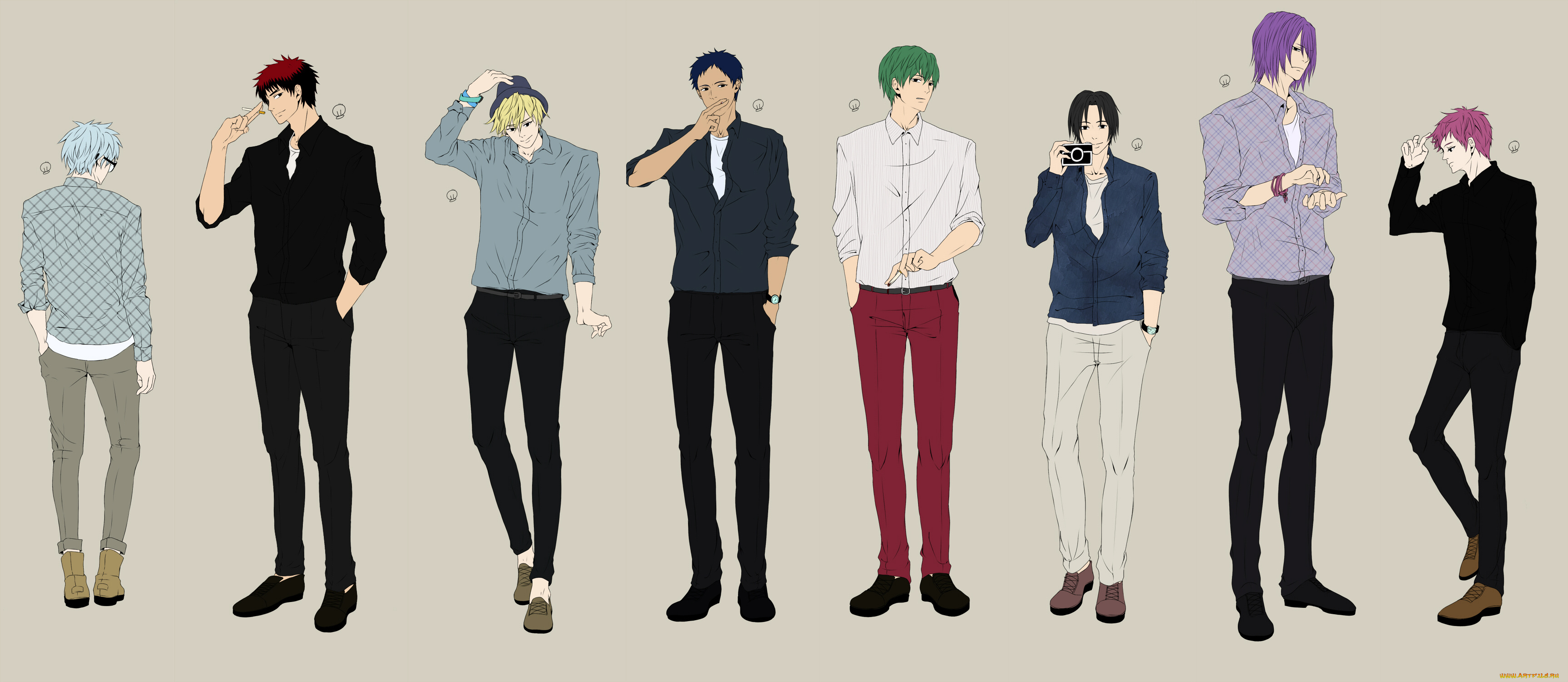 аниме, kuroko, no, baske, парни