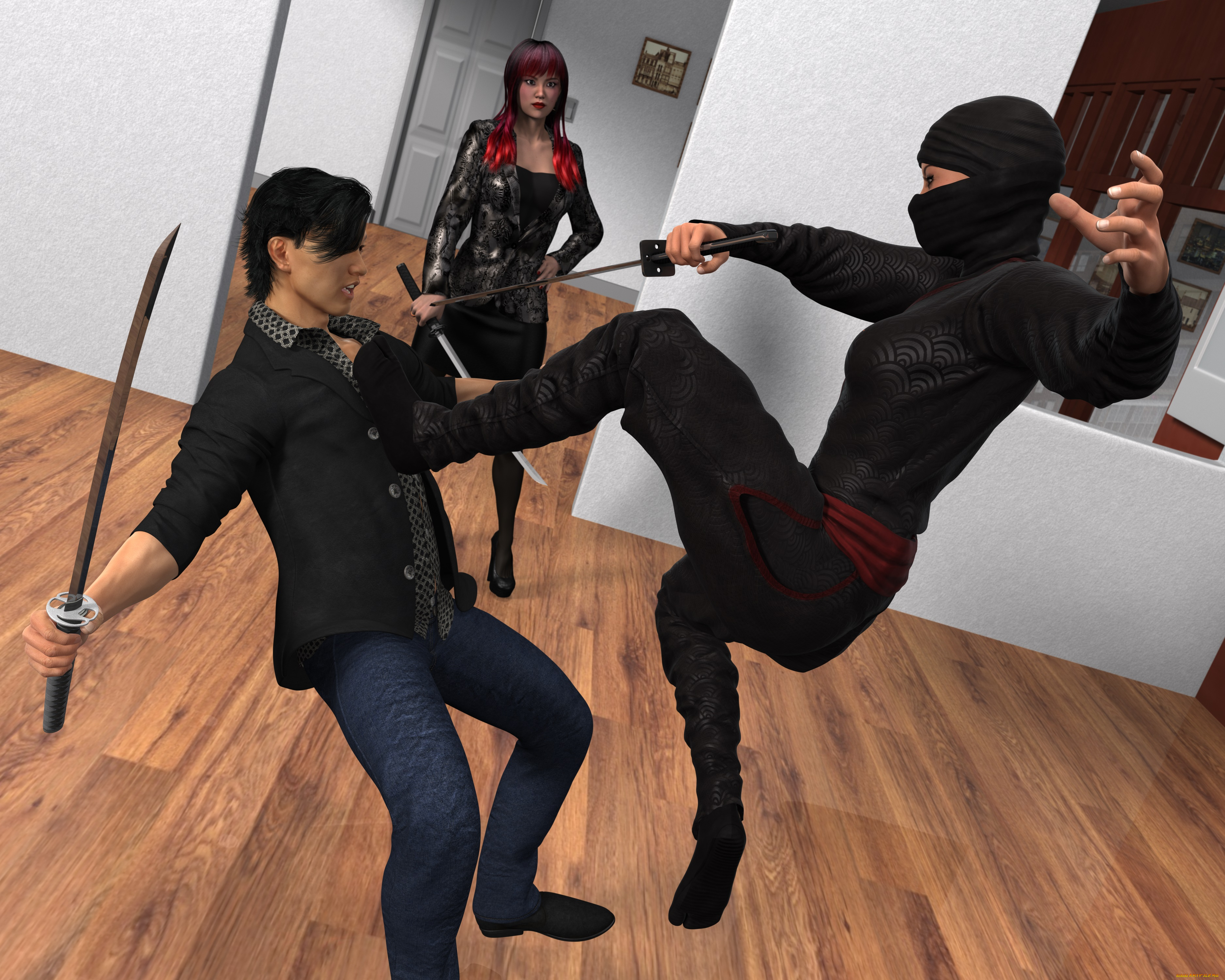 ninja, story, revenge, 3д, графика, фантазия, , fantasy, ниндзя, фон, взгляд, девушка