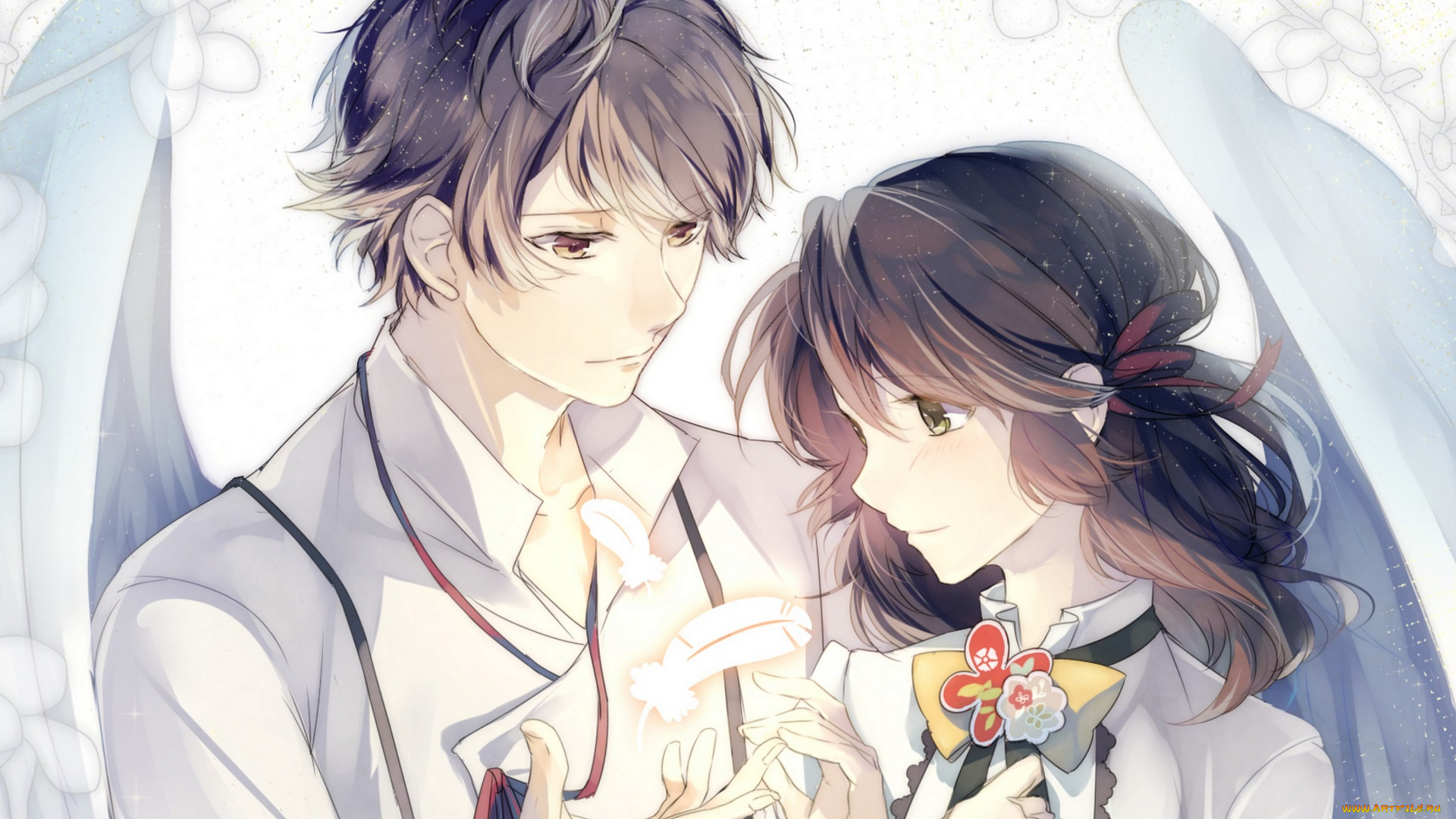 аниме, ангелы, , демоны, пара