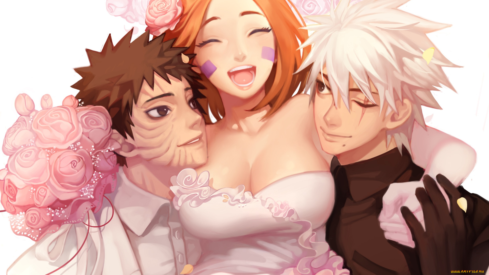 аниме, naruto, какаши, обито, рин