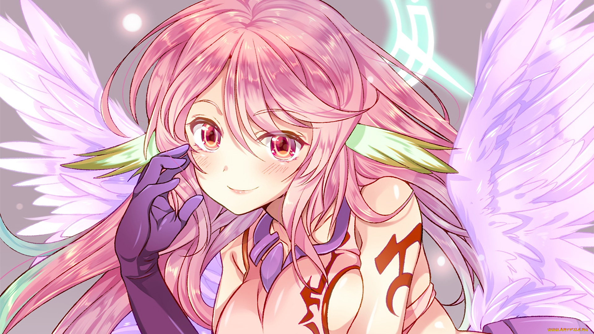 аниме, no, game, no, life, фон, взгляд, девушка