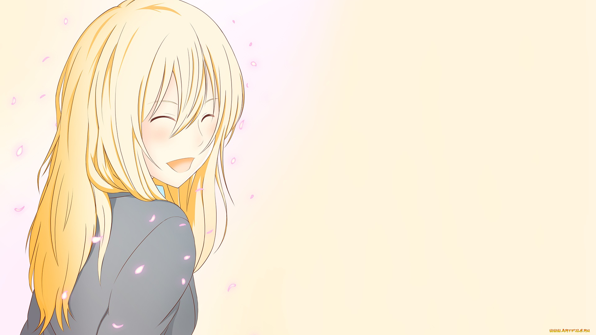 аниме, shigatsu, wa, kimi, no, uso, фон, взгляд, девушка