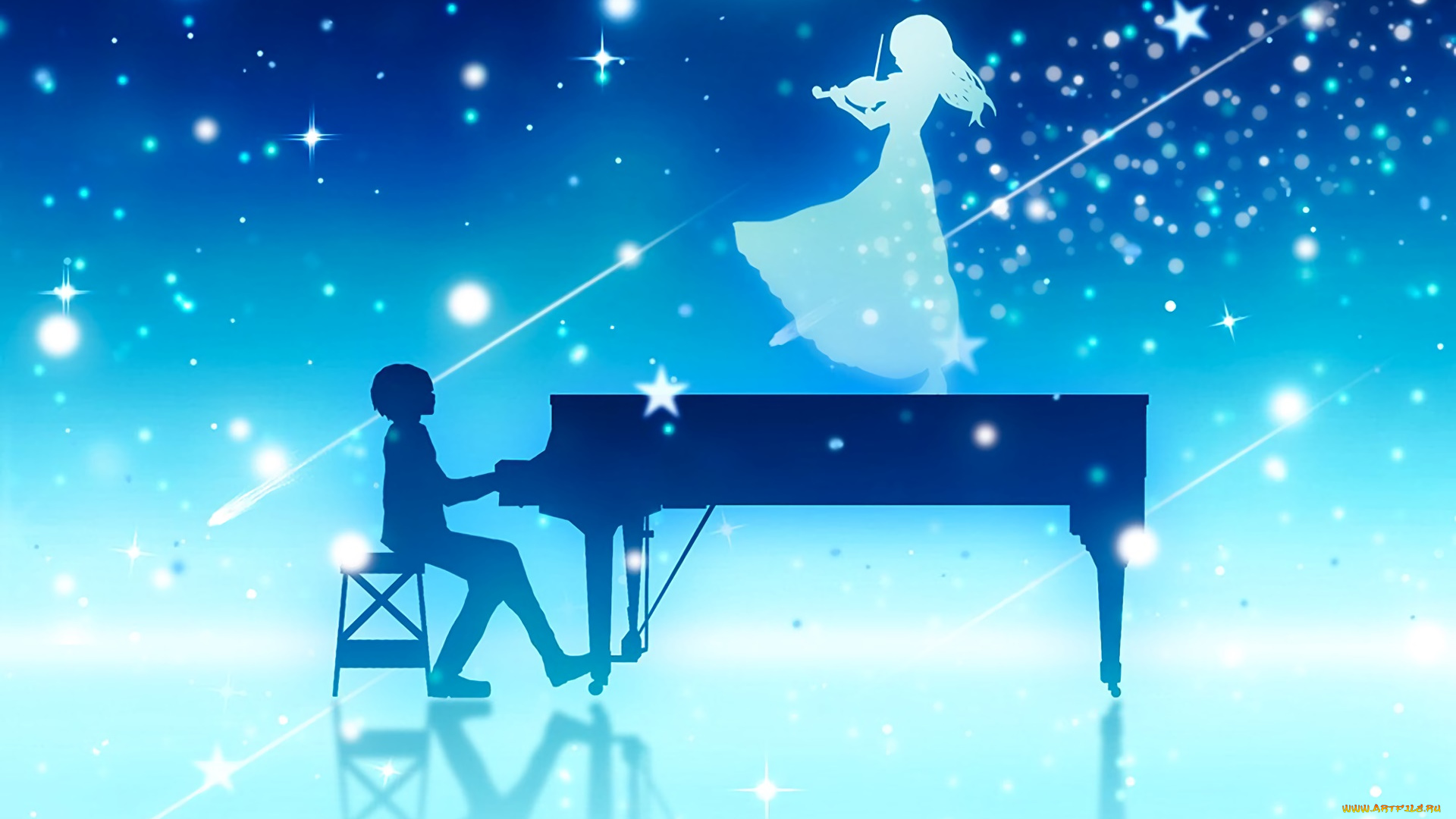 аниме, shigatsu, wa, kimi, no, uso, фон, взгляд, девушка